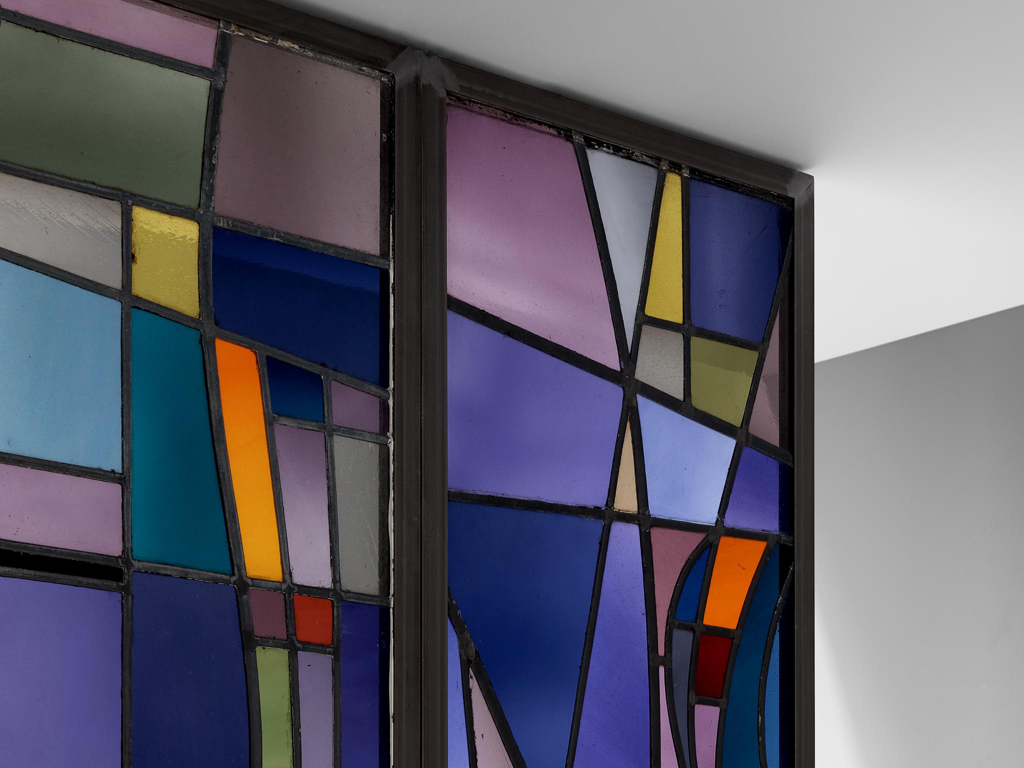 Rogier Vandeweghe Large Stained Glass Panel  For Sale 2
