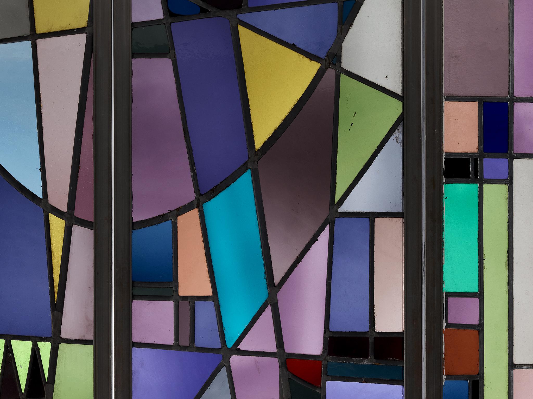 Rogier Vandeweghe Large Stained Glass Panel  For Sale 3