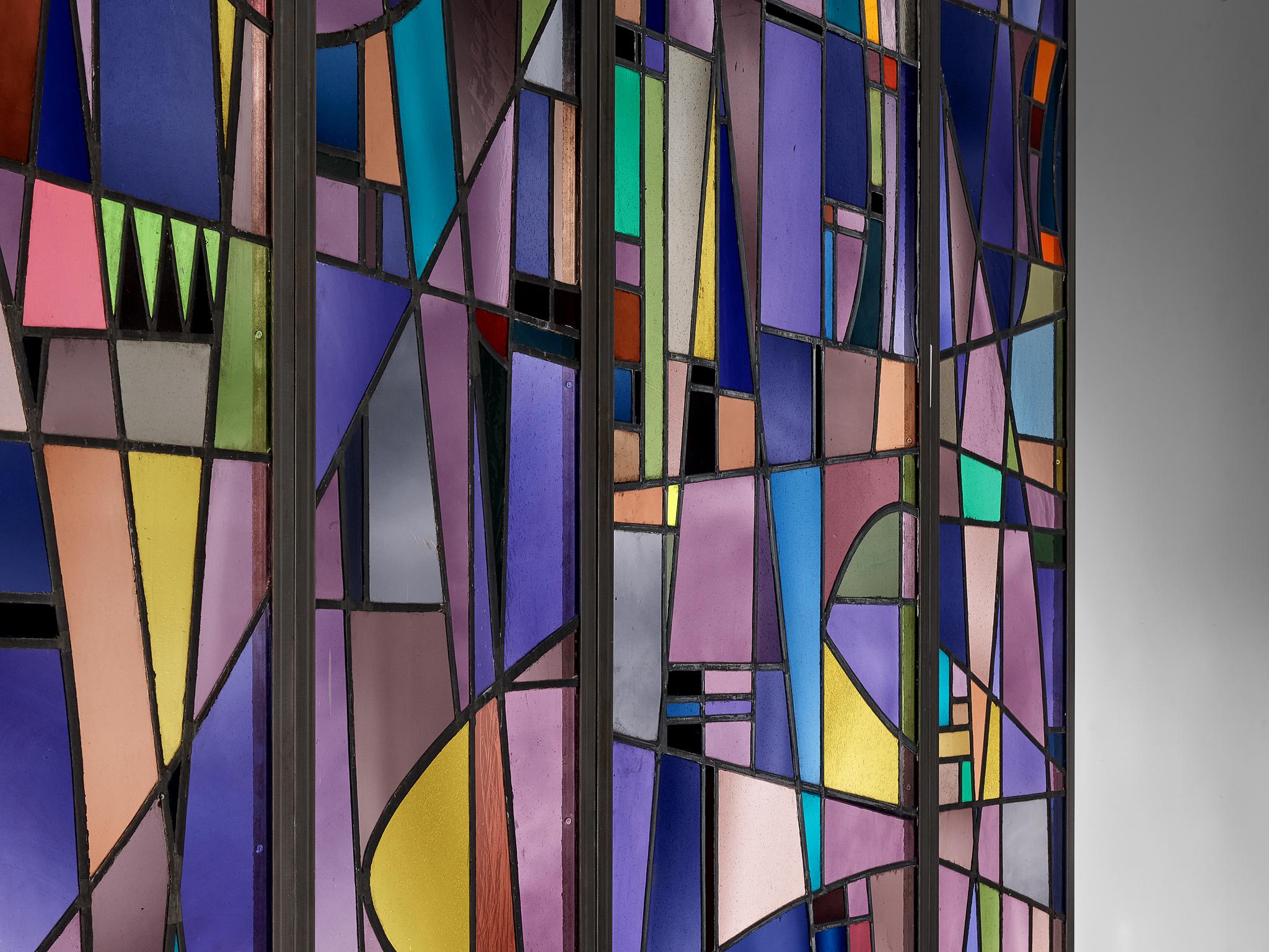 Rogier Vandeweghe Large Stained Glass Panel  For Sale 4
