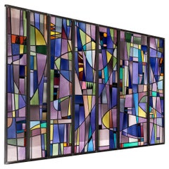 Rogier Vandeweghe Large Stained Glass Panel 