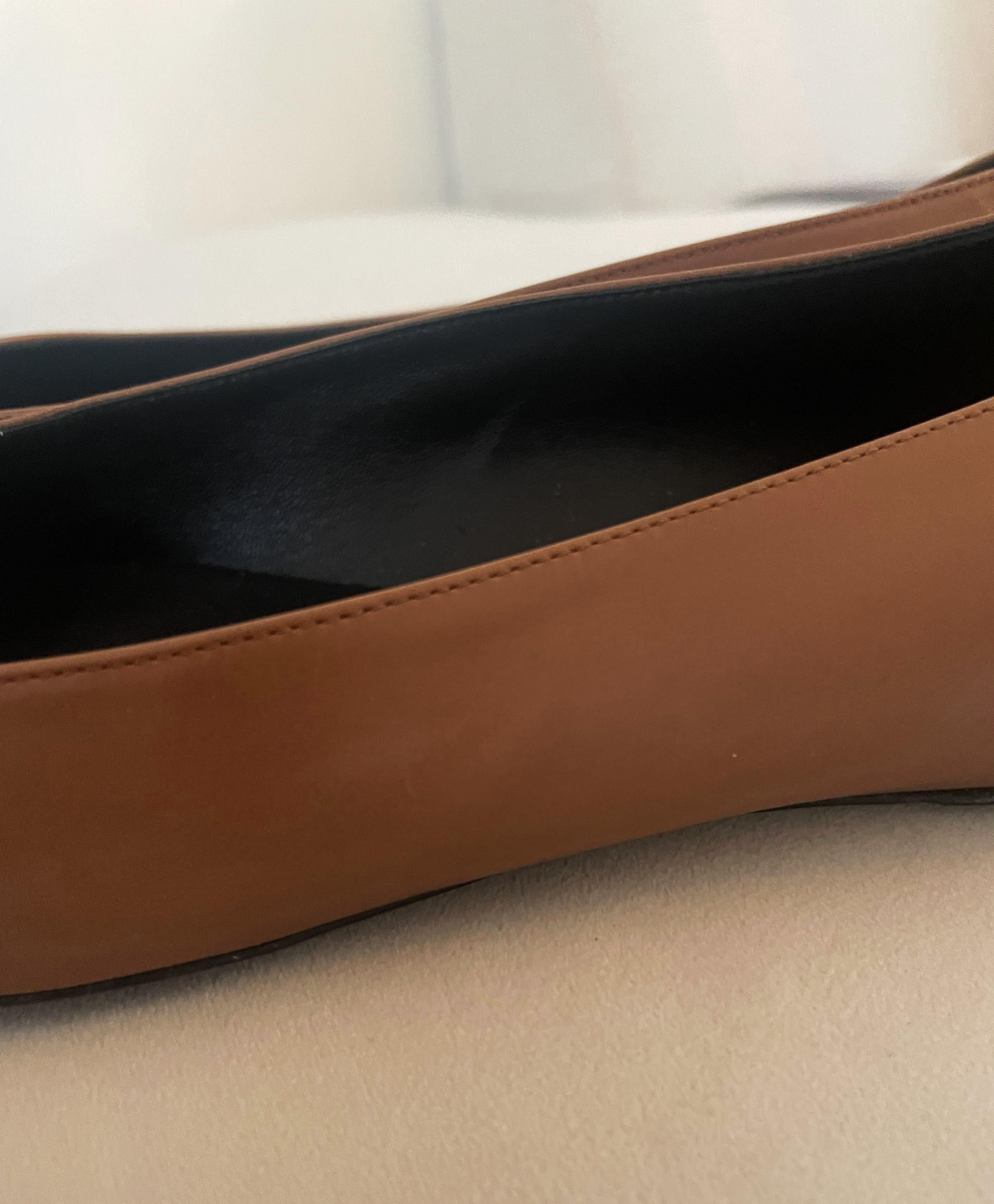 Rogier Vivier Trompette Leather Ballet Flats 42 brown 2