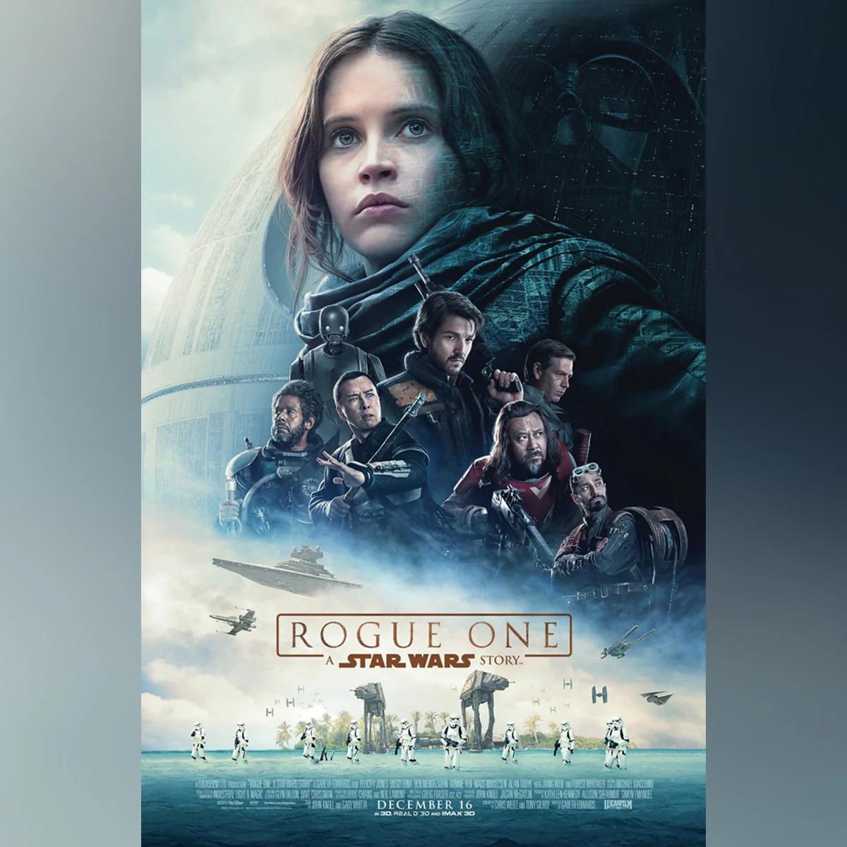Rogue One: A Star Wars Story (2016)
Original ein Blatt (27 x 40 Zoll)

Dies ist ein seltenes und sammelwürdiges Poster, das 2016 gedruckt wurde, um den Kinostart von Rogue One mit Felicity Jones, Diego Luna, Ben Mendelsohn, Donnie Yen, Forest