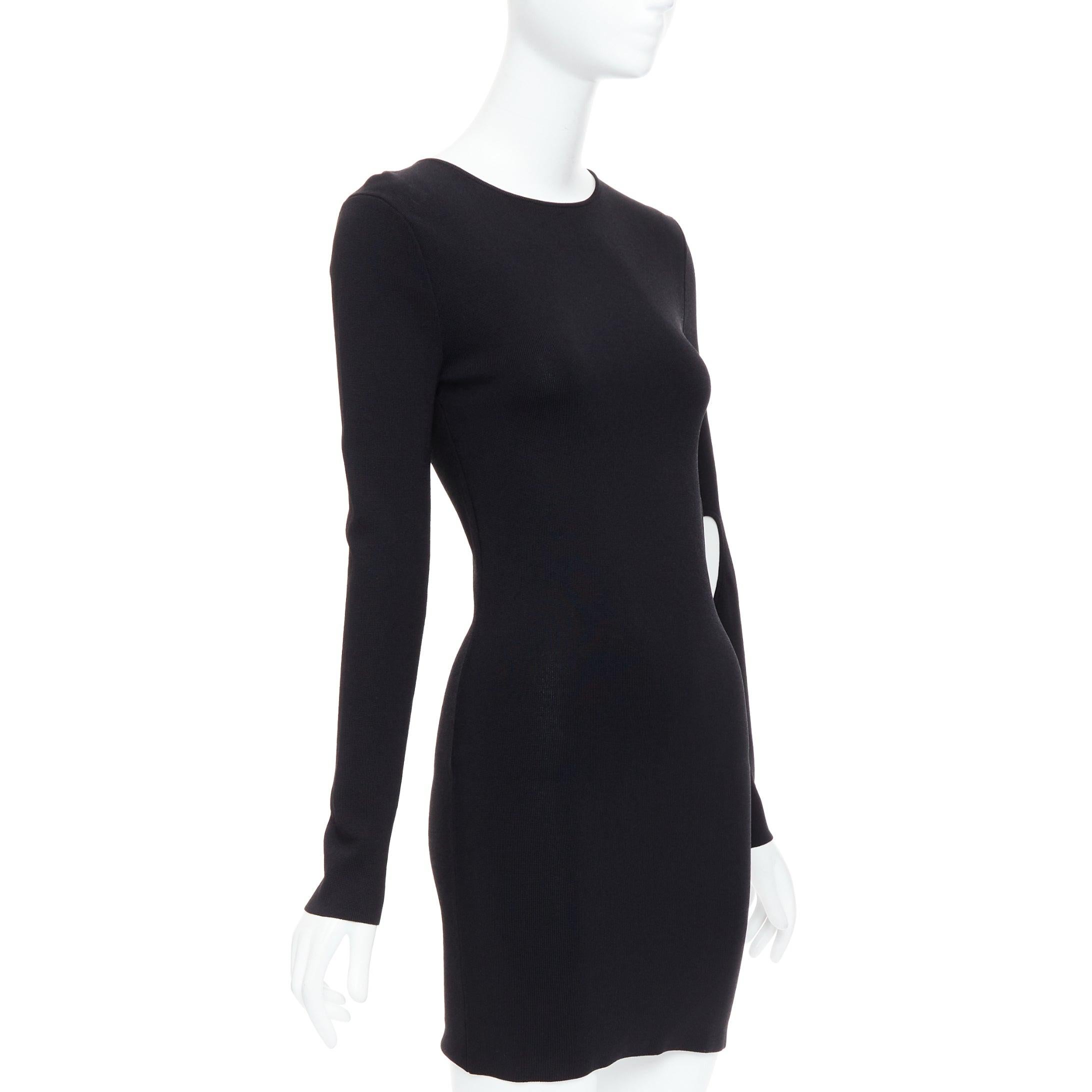 Black ROHE black viscose blend cut out bodycon mini dress IT34 XXS For Sale