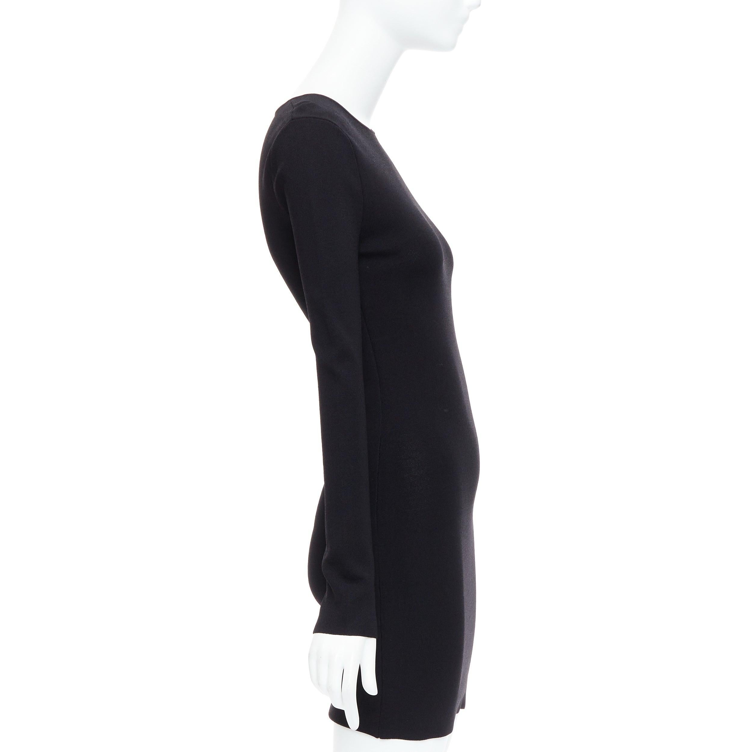 ROHE black viscose blend cut out bodycon mini dress IT34 XXS In Excellent Condition For Sale In Hong Kong, NT