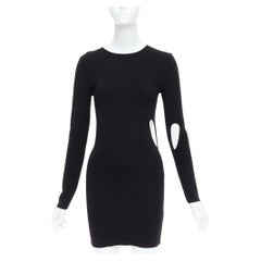 ROHE black viscose blend cut out bodycon mini dress IT34 XXS