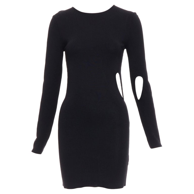ROHE black viscose blend cut out bodycon mini dress IT34 XXS For Sale at  1stDibs