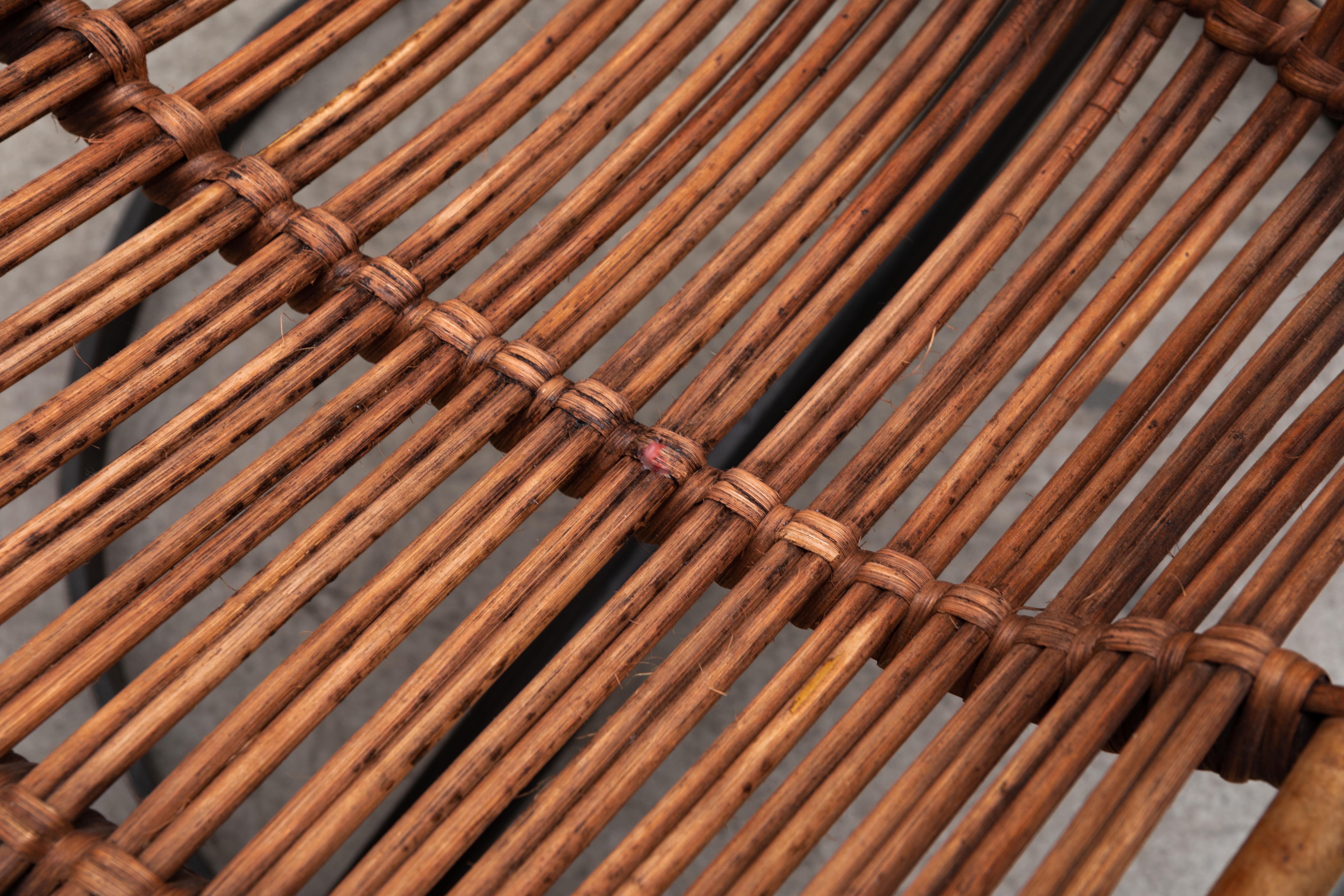 Rohé Noordwolde 'attr' Rattan Hanging Basket Chair 2