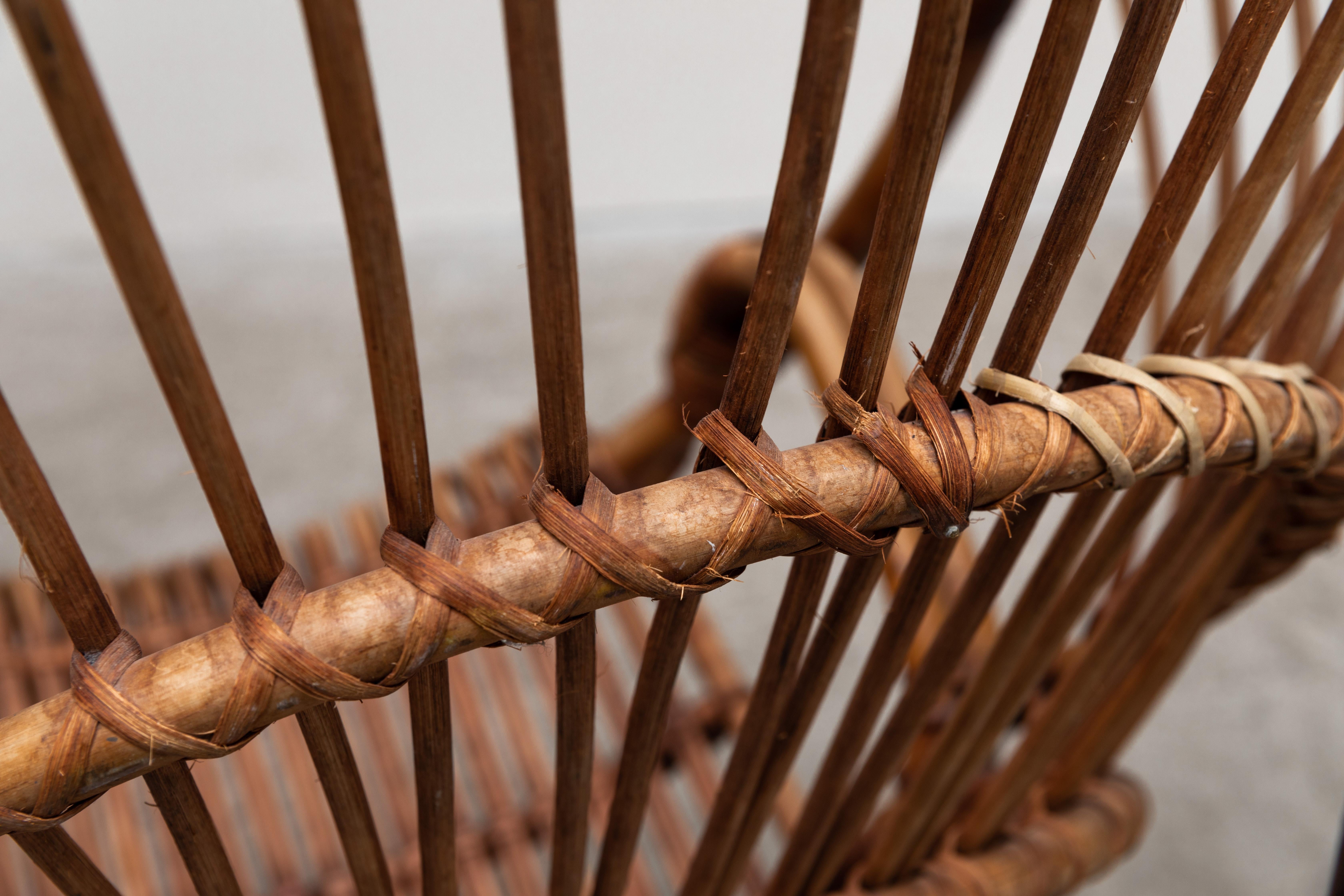 Late 20th Century Rohé Noordwolde 'attr' Rattan Hanging Basket Chair