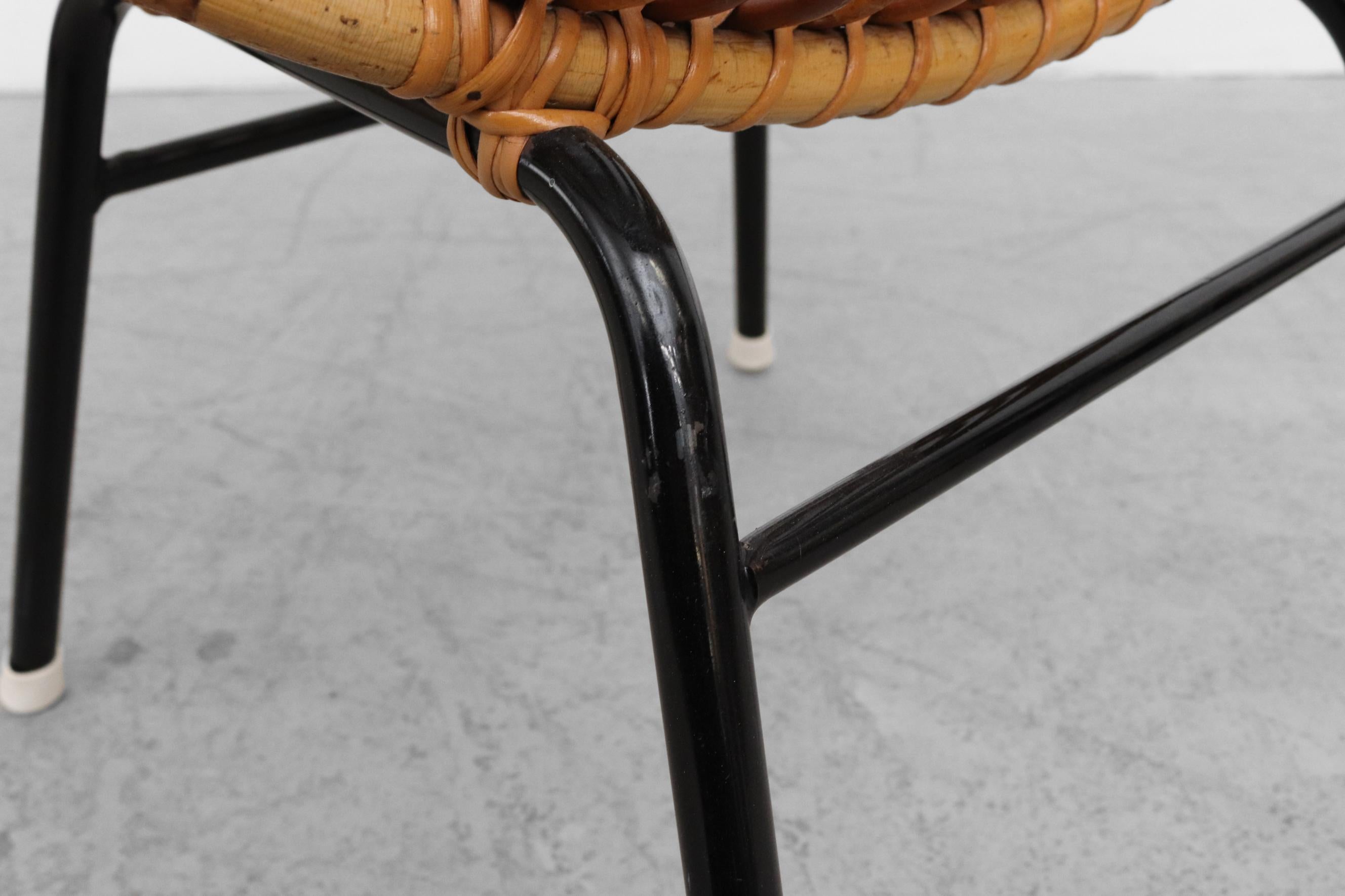Rohe Noordwolde Bamboo Armchair with Decorative Back and Black Legs For Sale 12