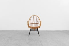 Rohe Noordwolde Bamboo Armchair with Decorative Back and Black Legs