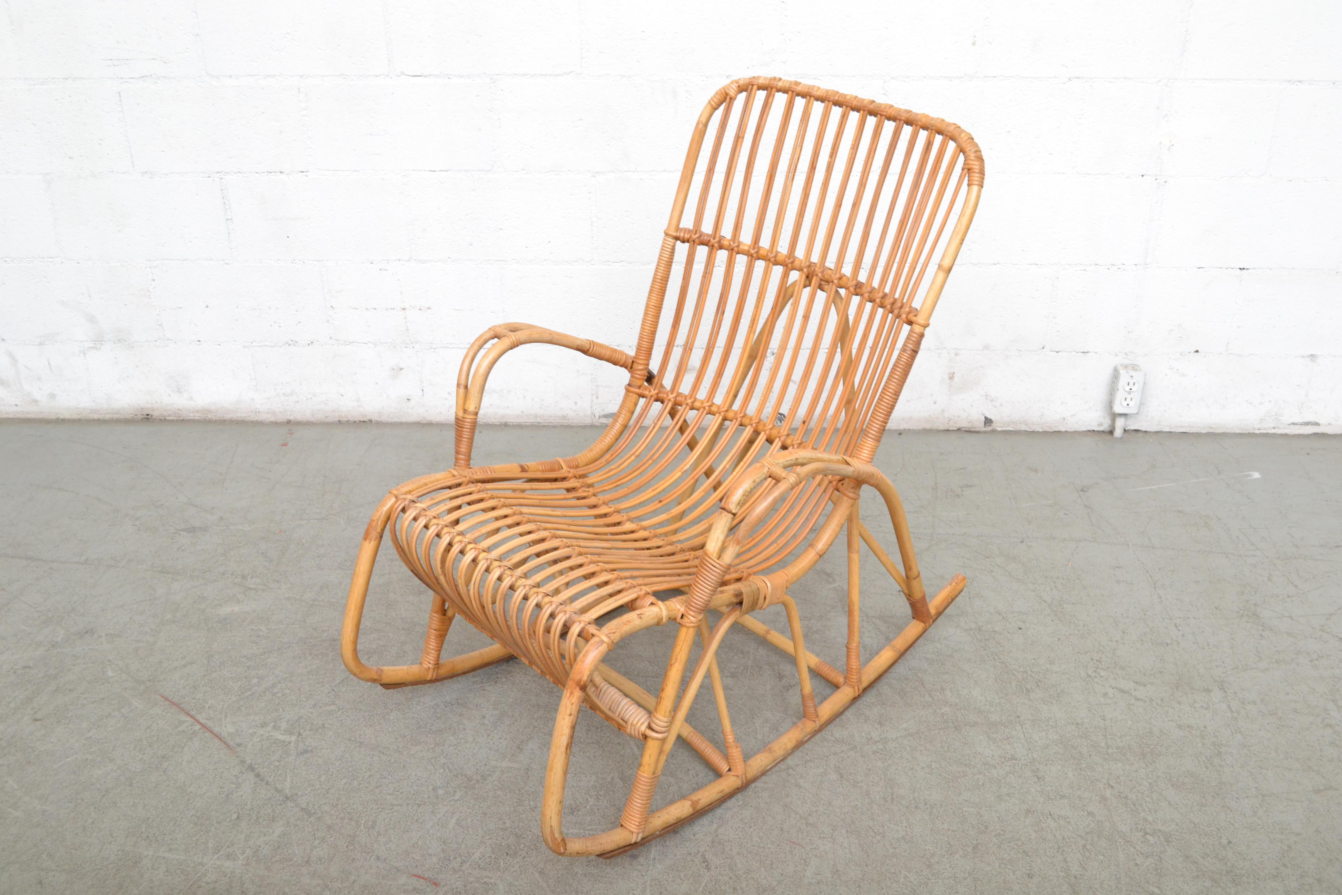 Dutch Rohe Noordwolde Bamboo Rocking Chair