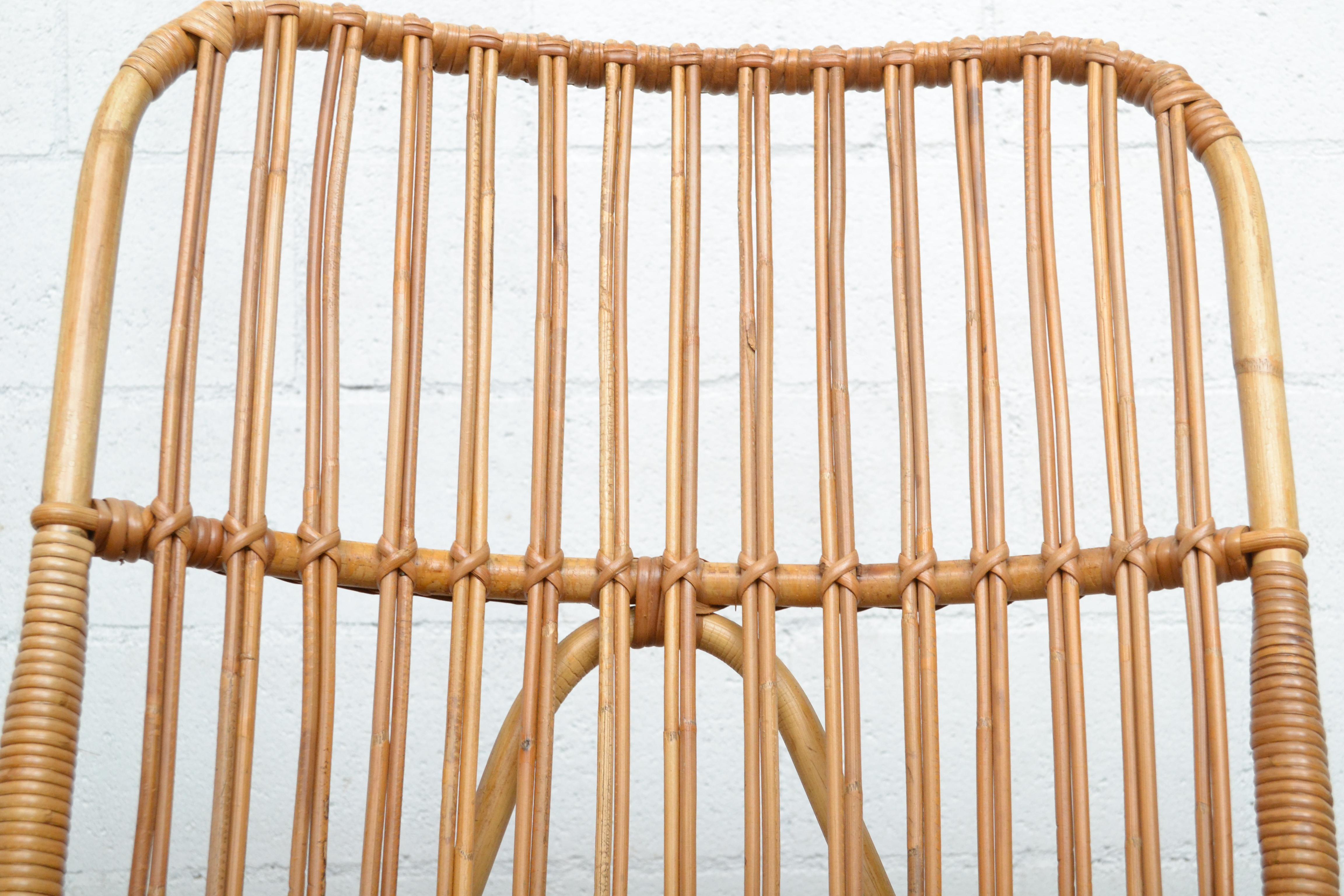Mid-20th Century Rohe Noordwolde Bamboo Rocking Chair