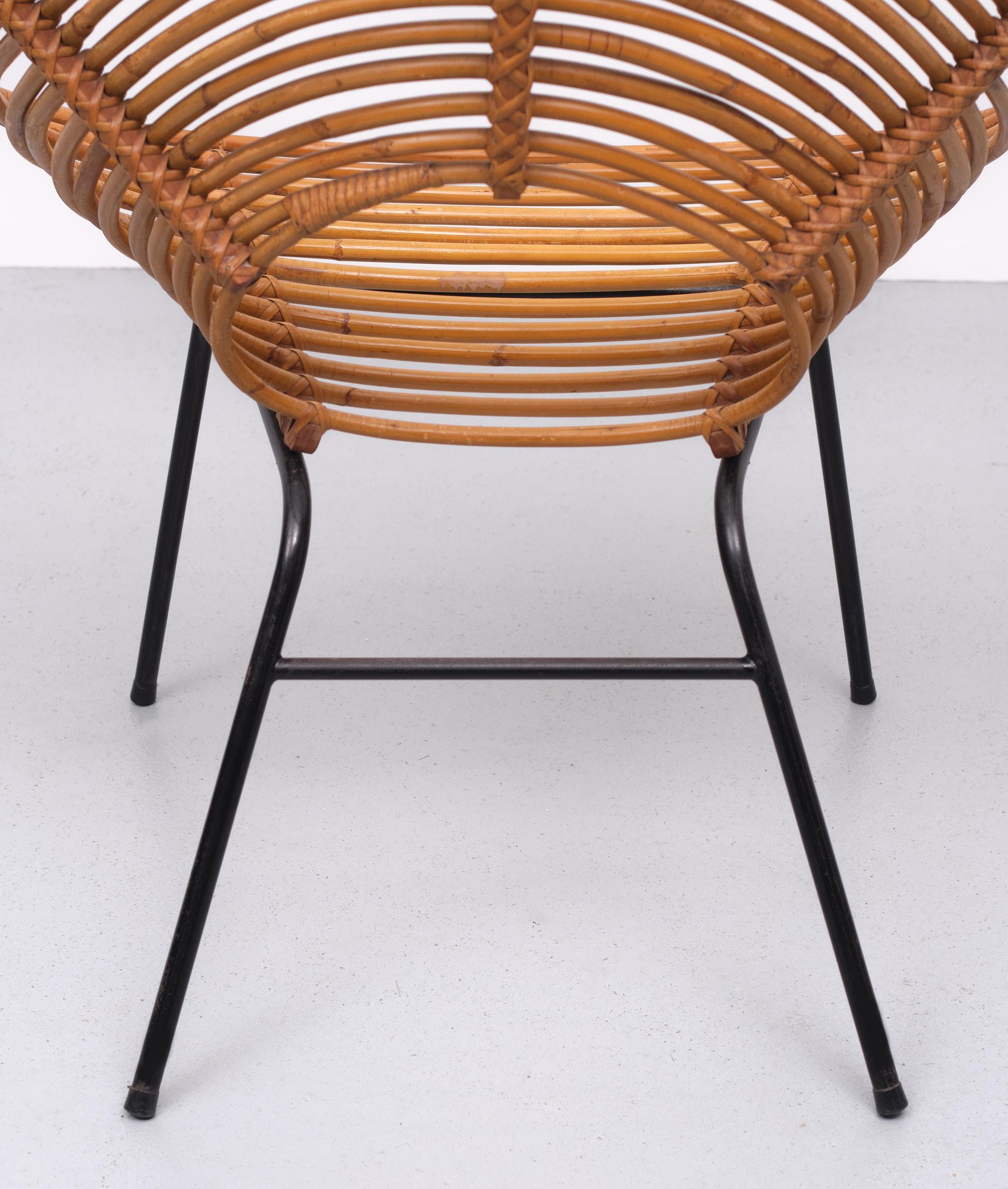 Rohe Noordwolde Dutch Wicker Chair 1950s 2