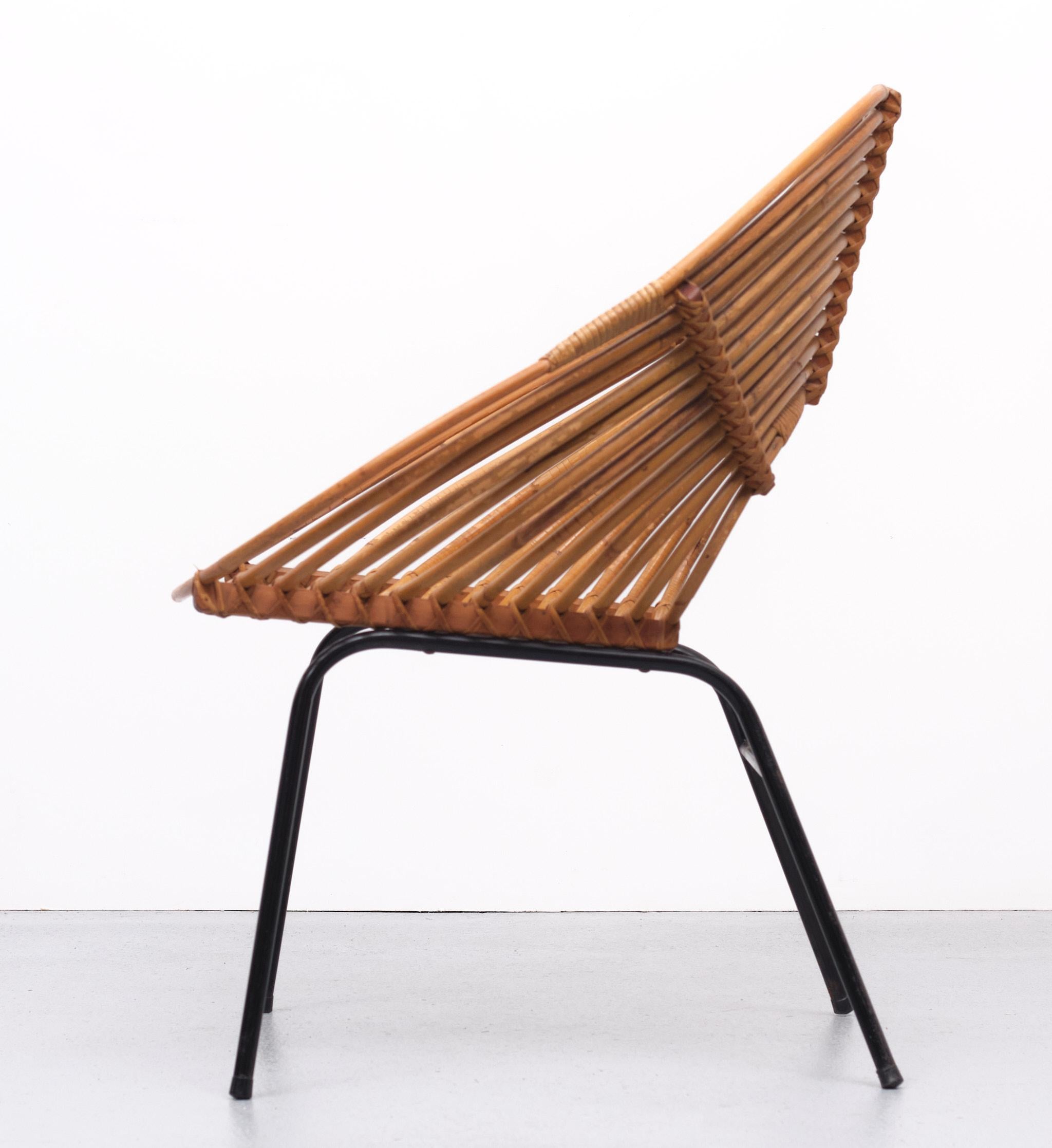 Rohe Noordwolde Dutch Wicker Chair 1950s 4