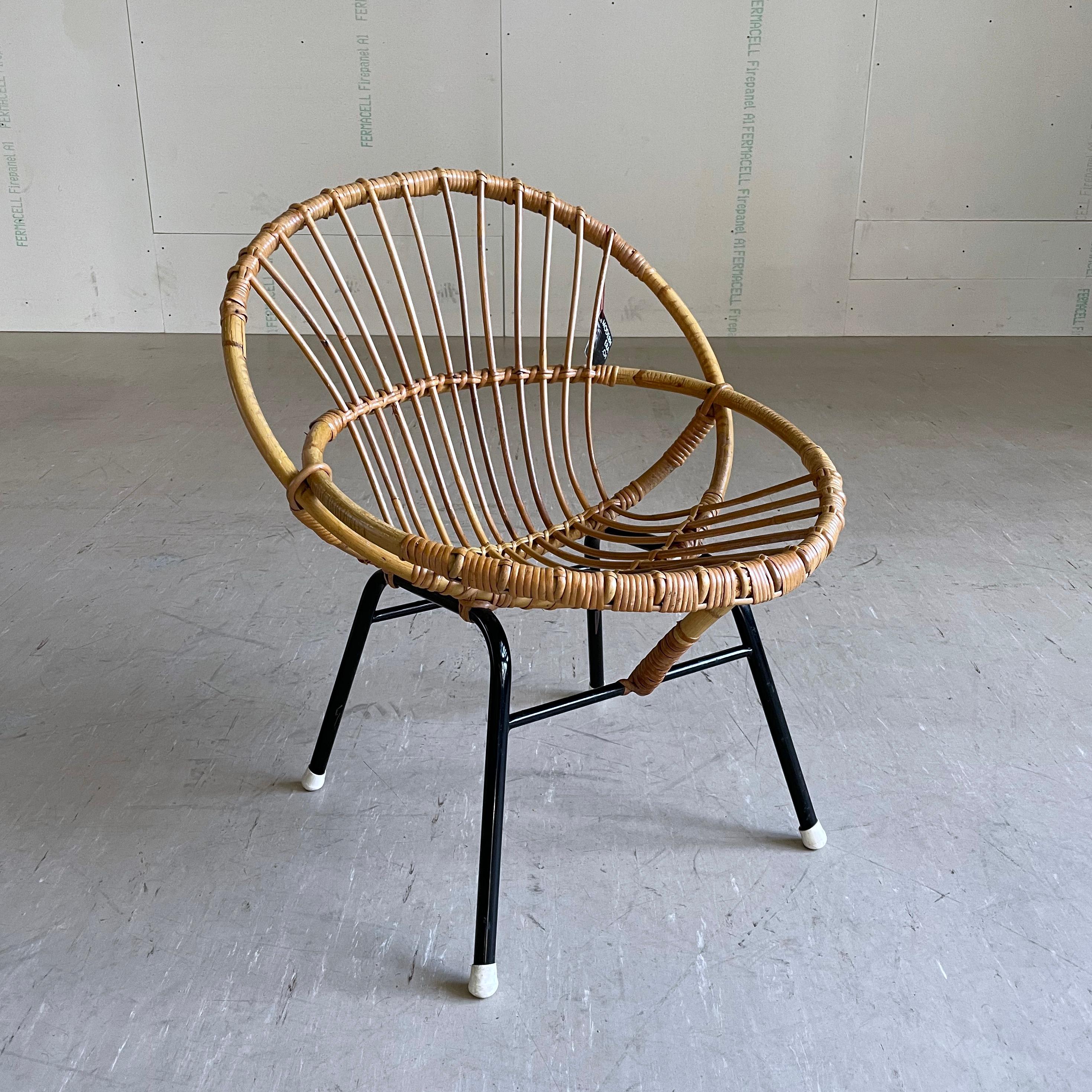Rohé Noordwolde rattan child's chair, 1958 For Sale 4