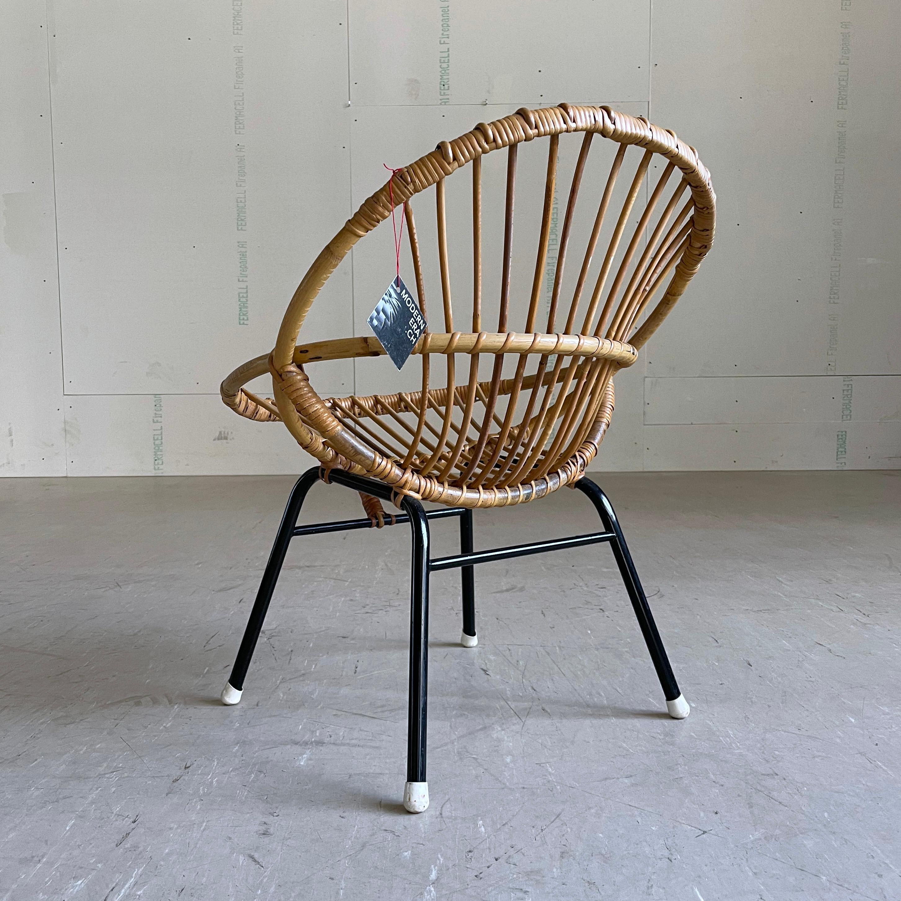 Rohé Noordwolde rattan child's chair, 1958 For Sale 1