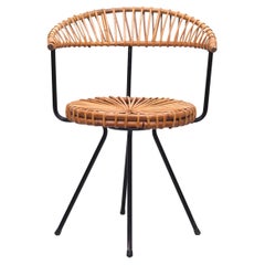 Rohe Noordwolde Wicker Chair 1950s Dutch 