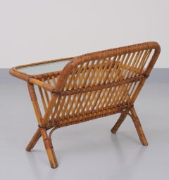 Rohe Noordwolde Wicker Magazine Holder and Side Table
