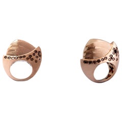 Dark Brown Diamond One of a Kind 18 Karat Rose Gold Cocktail Ring