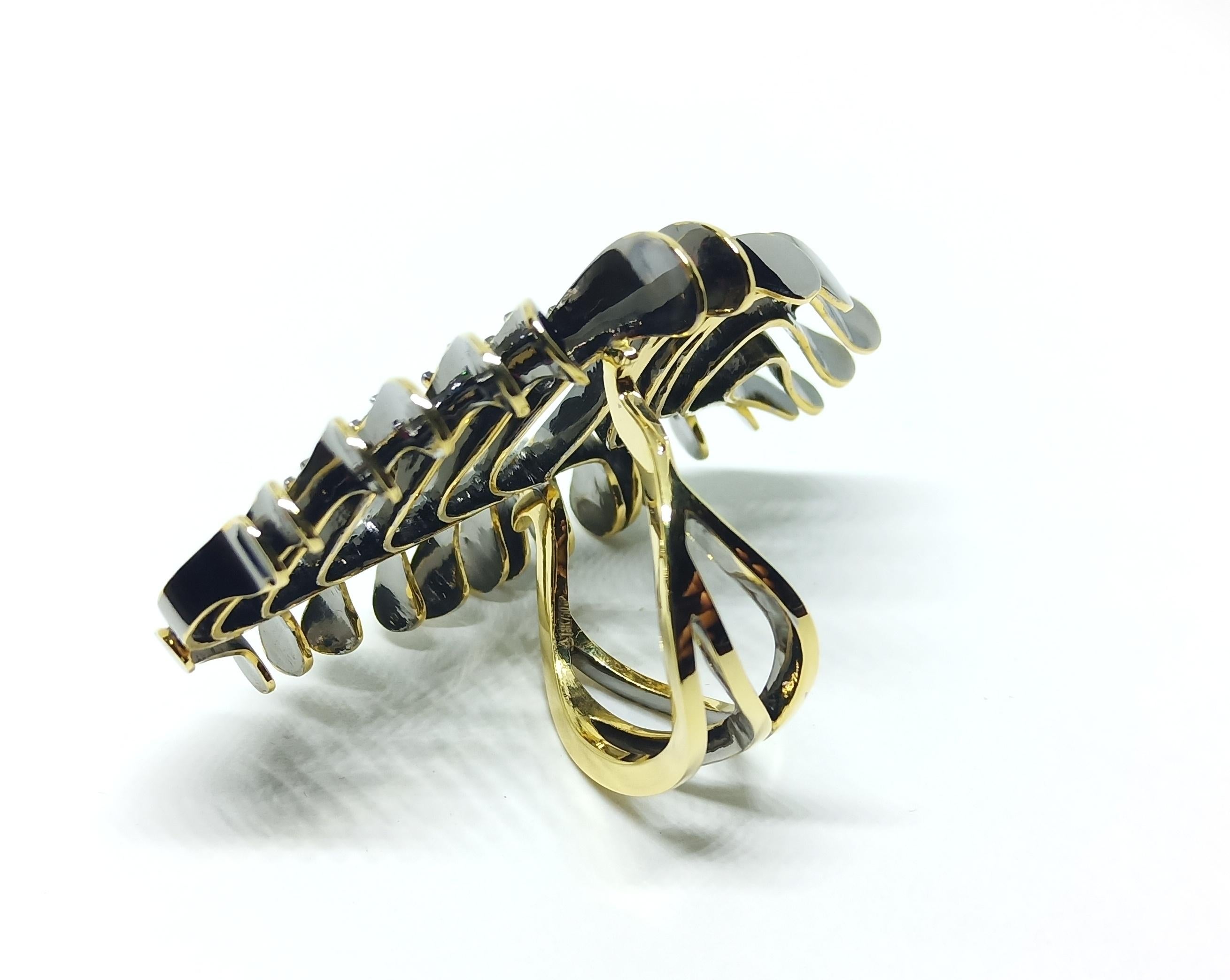 Women's One of a Kind Brown Diamond Yellow Gold Contemporary Cocktail Ring For Sale