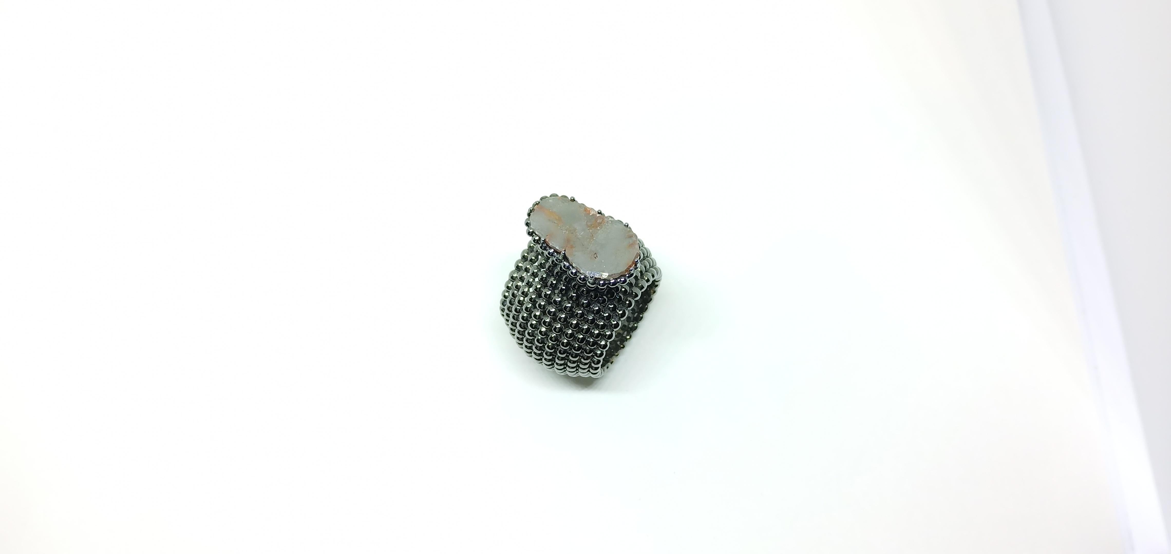 Women's One of a Kind Contemporary 18 Karat Gold Diamond Ring For Sale