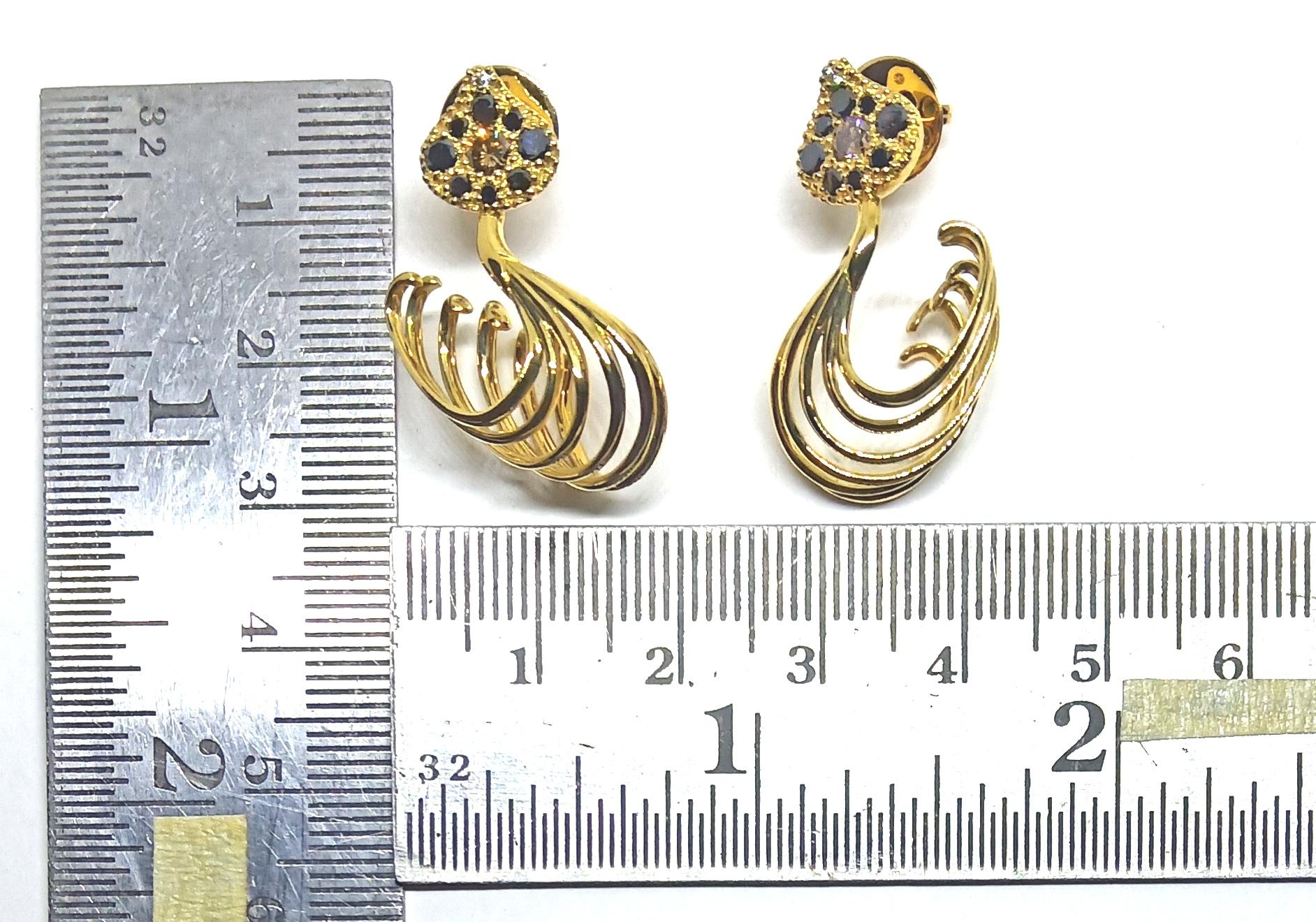 One of a Kind Round Black, White and Brown Diamond Gold Earrings For Sale 1