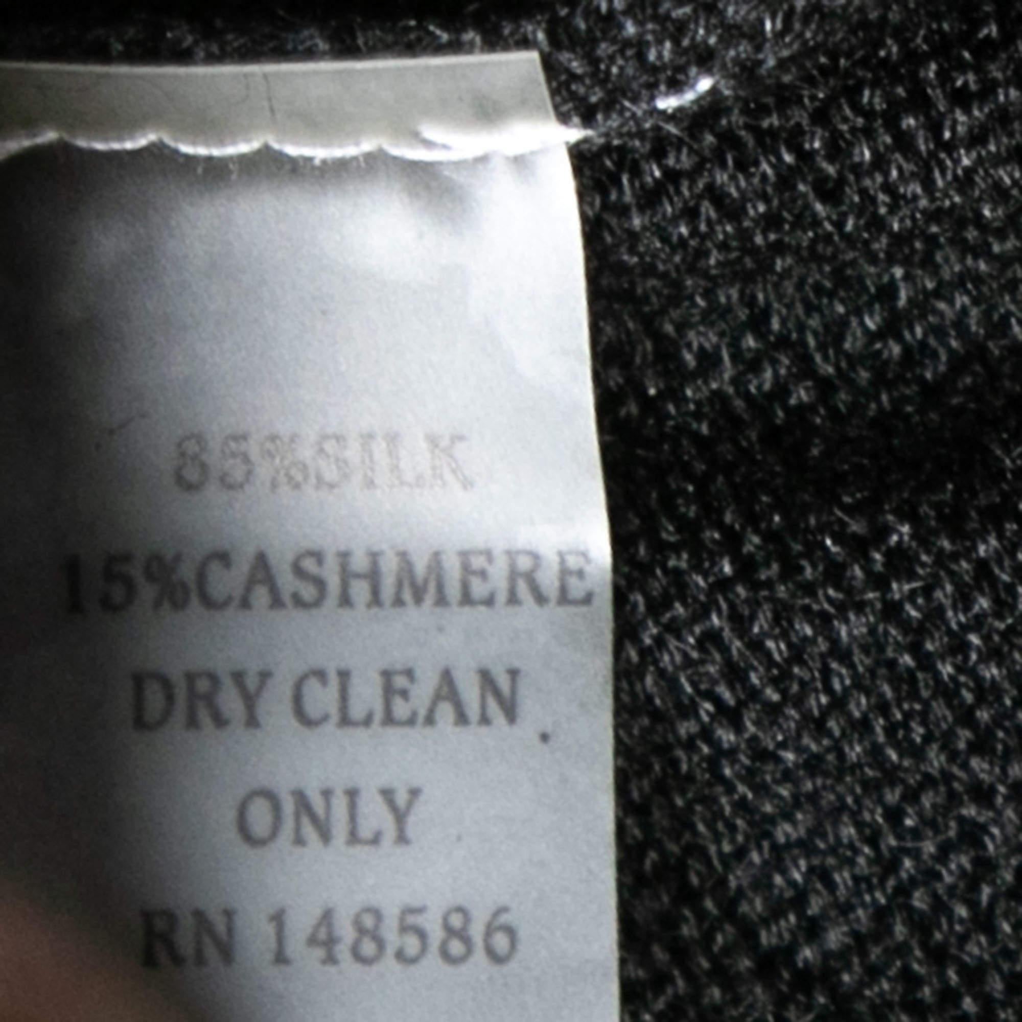 Roi Pullover aus schwarzer Seide und Kaschmirstrick mit Ausschnittsdetails M Damen