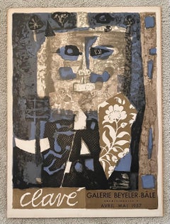 "Roi Bleu Et Noir" Galerie Beyeler - Cartel de Bâle de Antoni Clavé