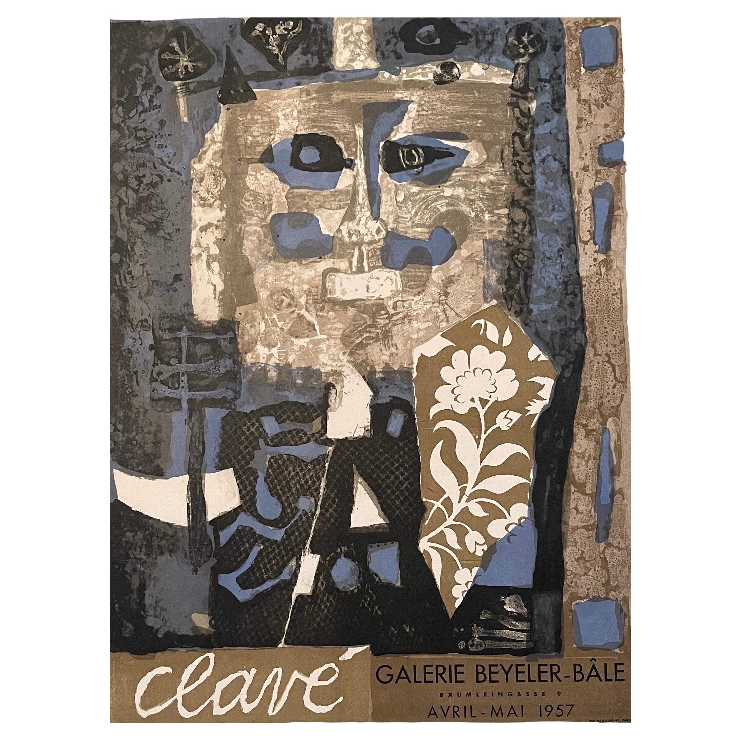 "Roi Bleu Et Noir" Galerie Beyeler - Bâle Poster von Antoni Clavé im Angebot