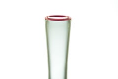 ROI Decanter by Giberto Venezia, Smoky Grey Glass with Pink Rim