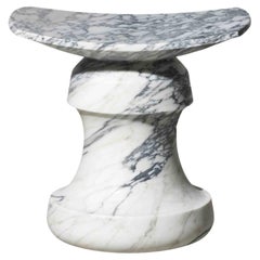 Roi Stool in Paonazzo Marble