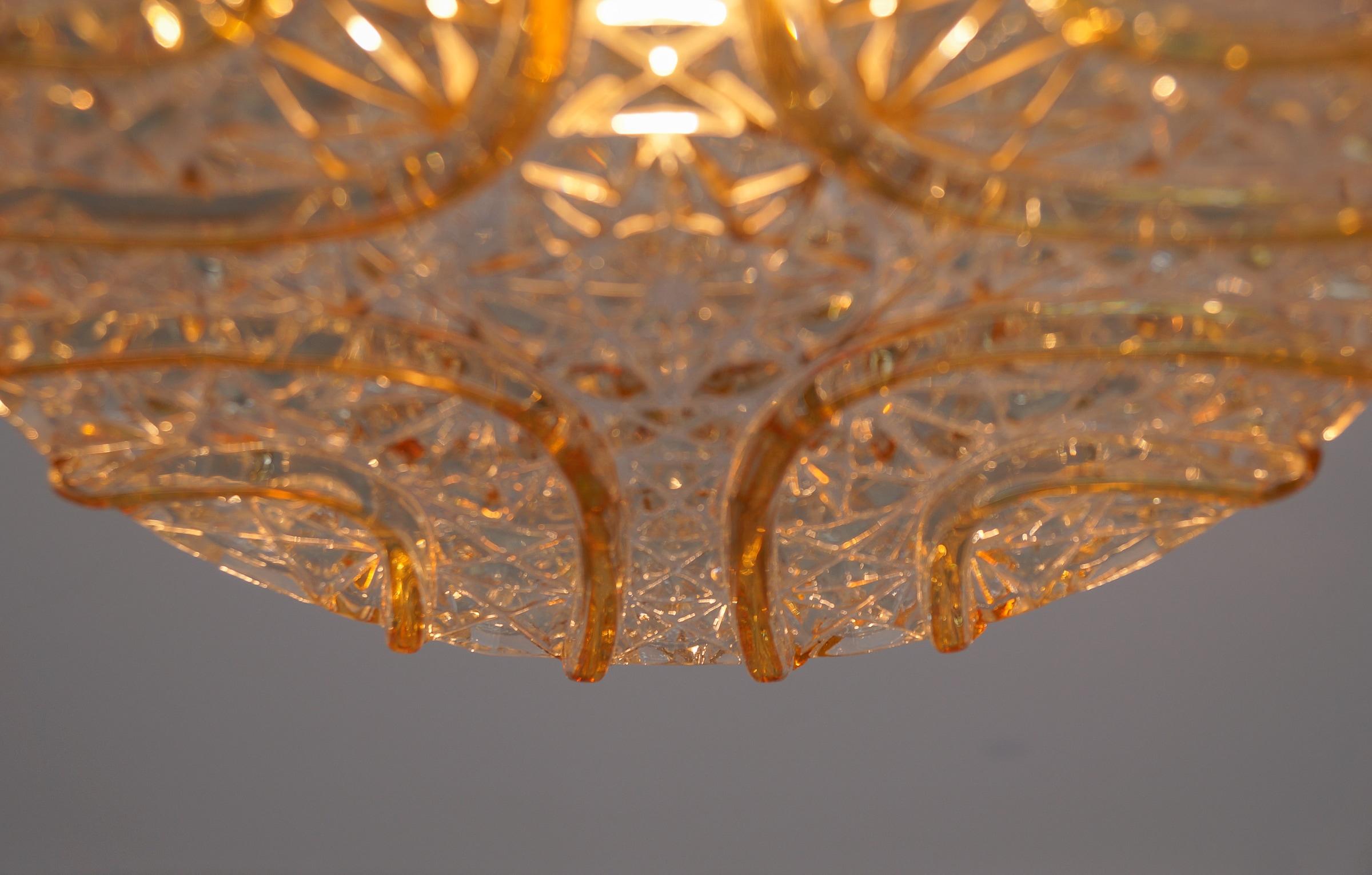 Lampada da incasso Roiund 3D in vetro ambrato di Limburg, Germania 1960 in vendita 8
