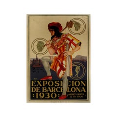 1930 Originalplakat für die "Exposición de Barcelona" des Künstlers Rojas