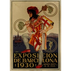 Cartel original de 1930 para la "Exposición de Barcelona" del artista Rojas