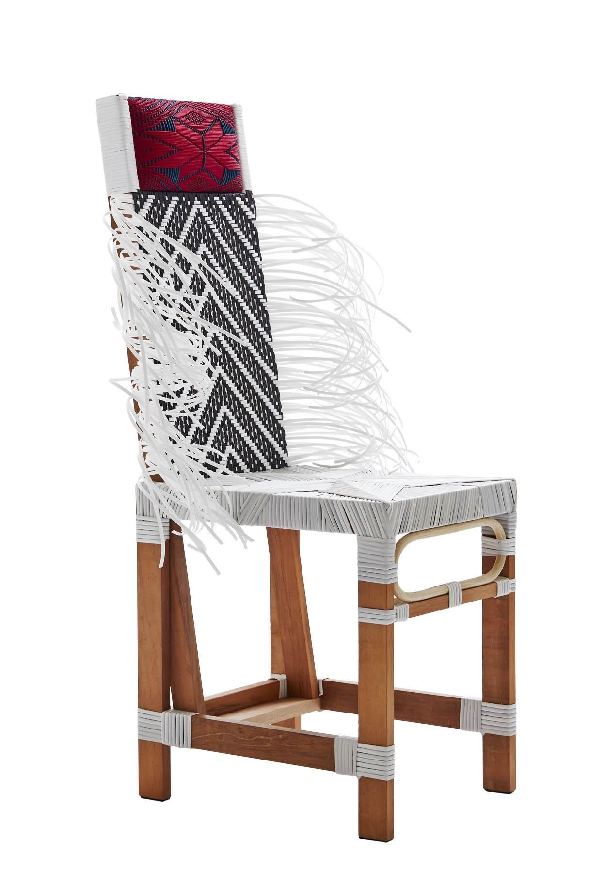Rojjarnar was inspired by the vernacular language of simple chair construction. Hard and soft elements contrast each other in textures and designs. Kitt.Ta.Khon draws from traditional North Eastern textile pattern, wicker work and objects. For