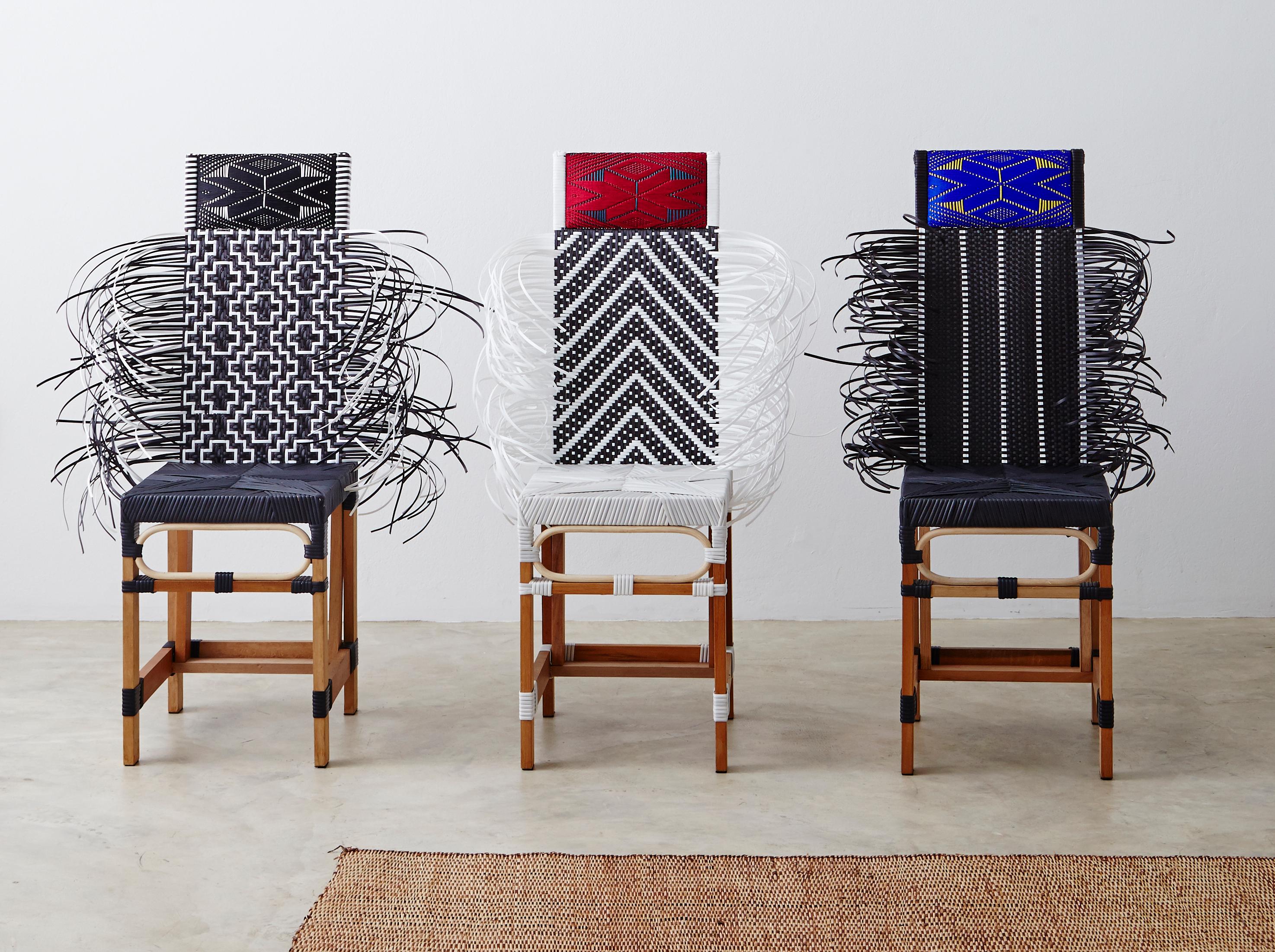 Rojjarnar, 'Arrow pattern', Vernacular Dining Chair In New Condition For Sale In Bangkok, TH