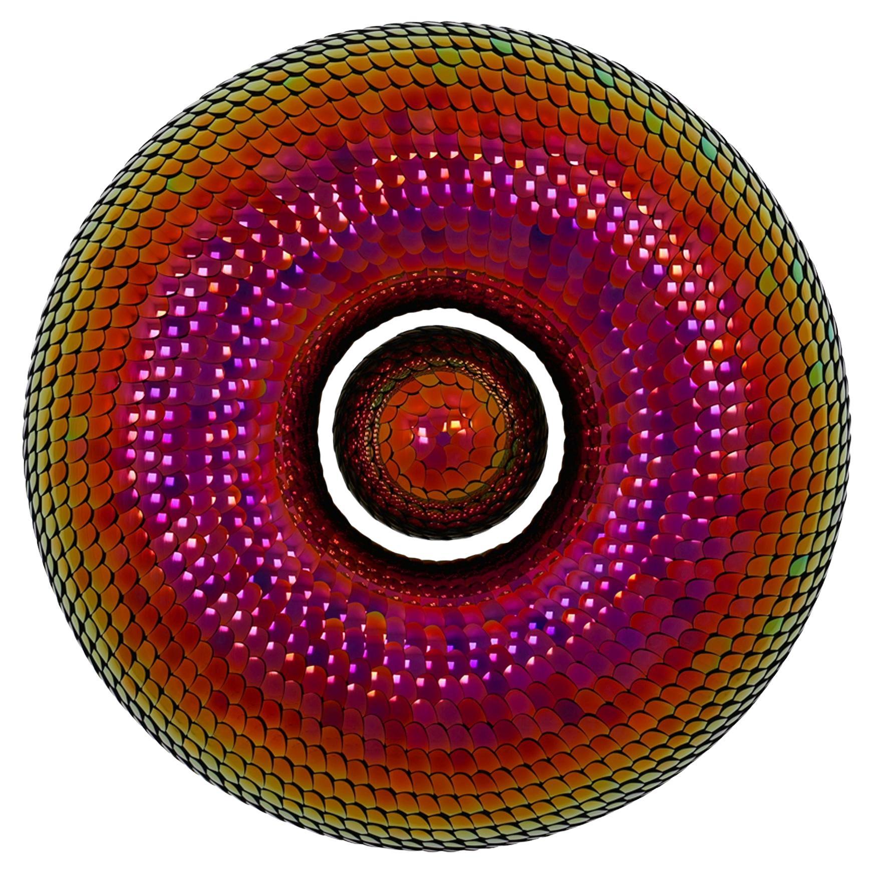 Mirror Effect Wall Sculpture , Red & Pink Torus,  by Eelco Hilgerson