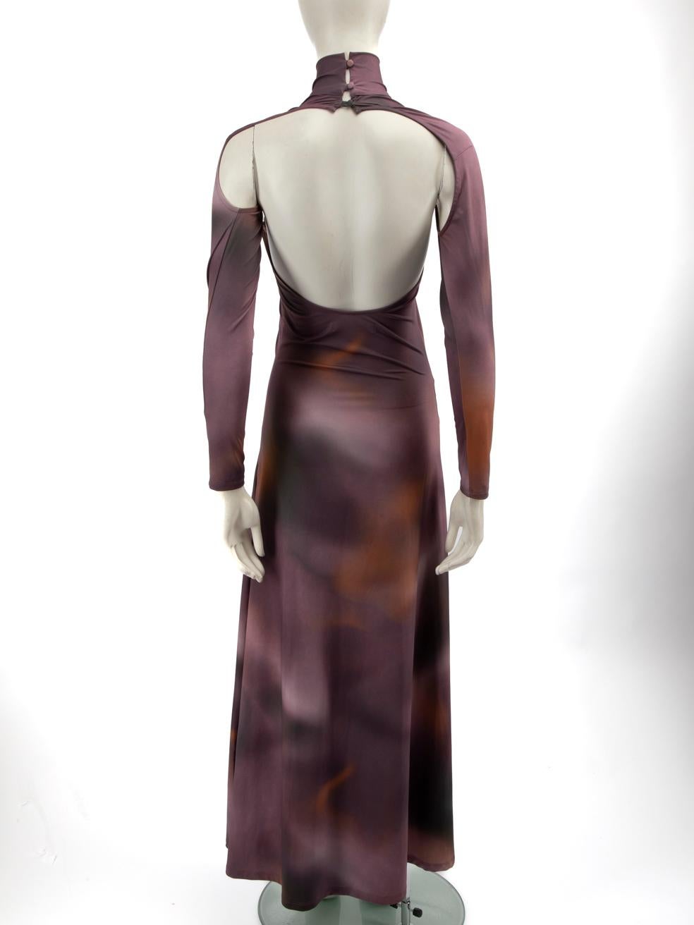 Grigio Rokh Ombré - Maxi abito a manica lunga con scollo a mezzaluna - taglia XS in vendita