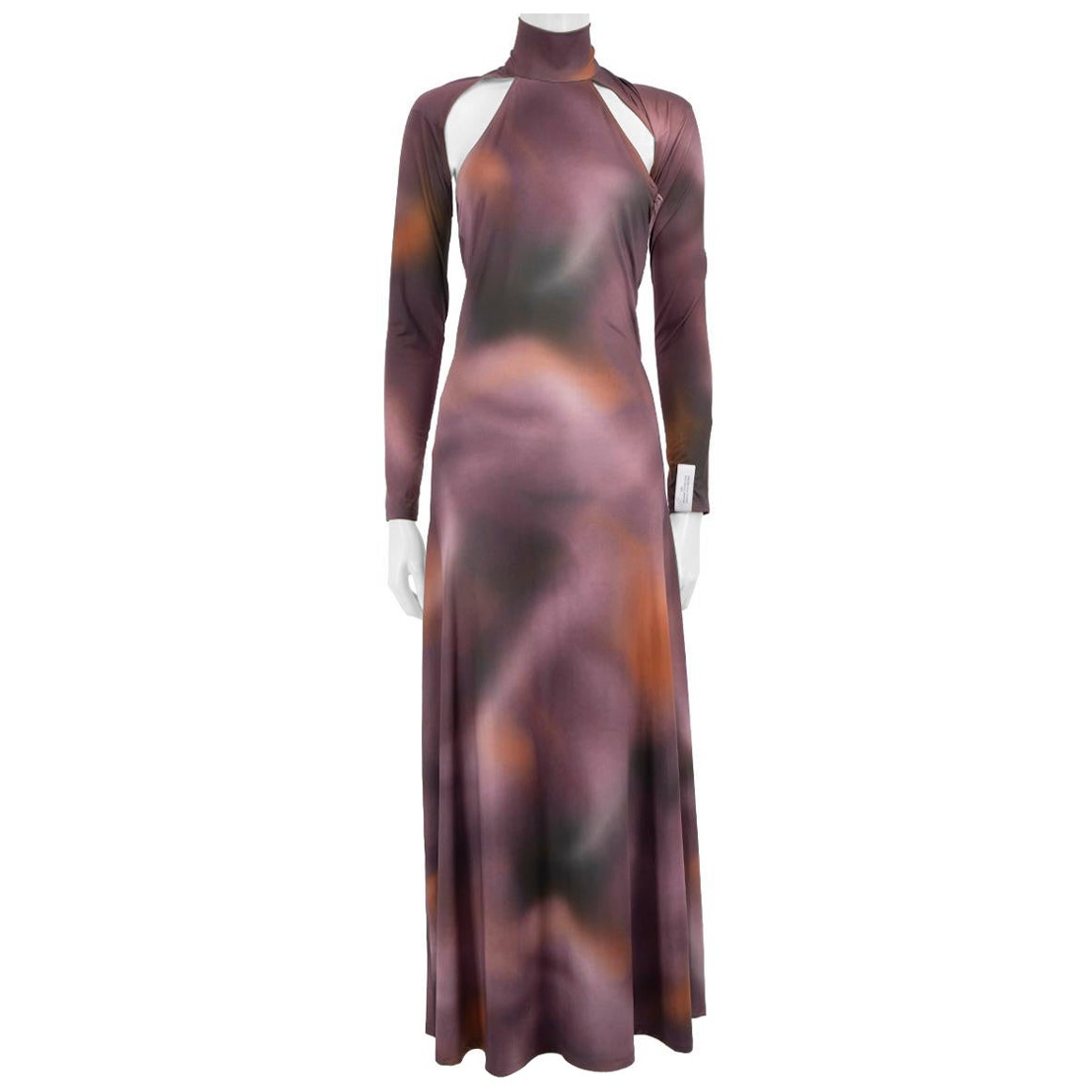 Rokh Ombré - Maxi abito a manica lunga con scollo a mezzaluna - taglia XS in vendita