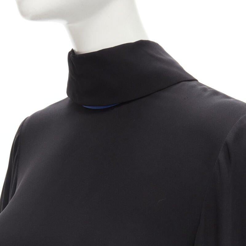 ROKSANDA 100% silk black blue bow tie cuff tunic dress  UK8 S For Sale 2