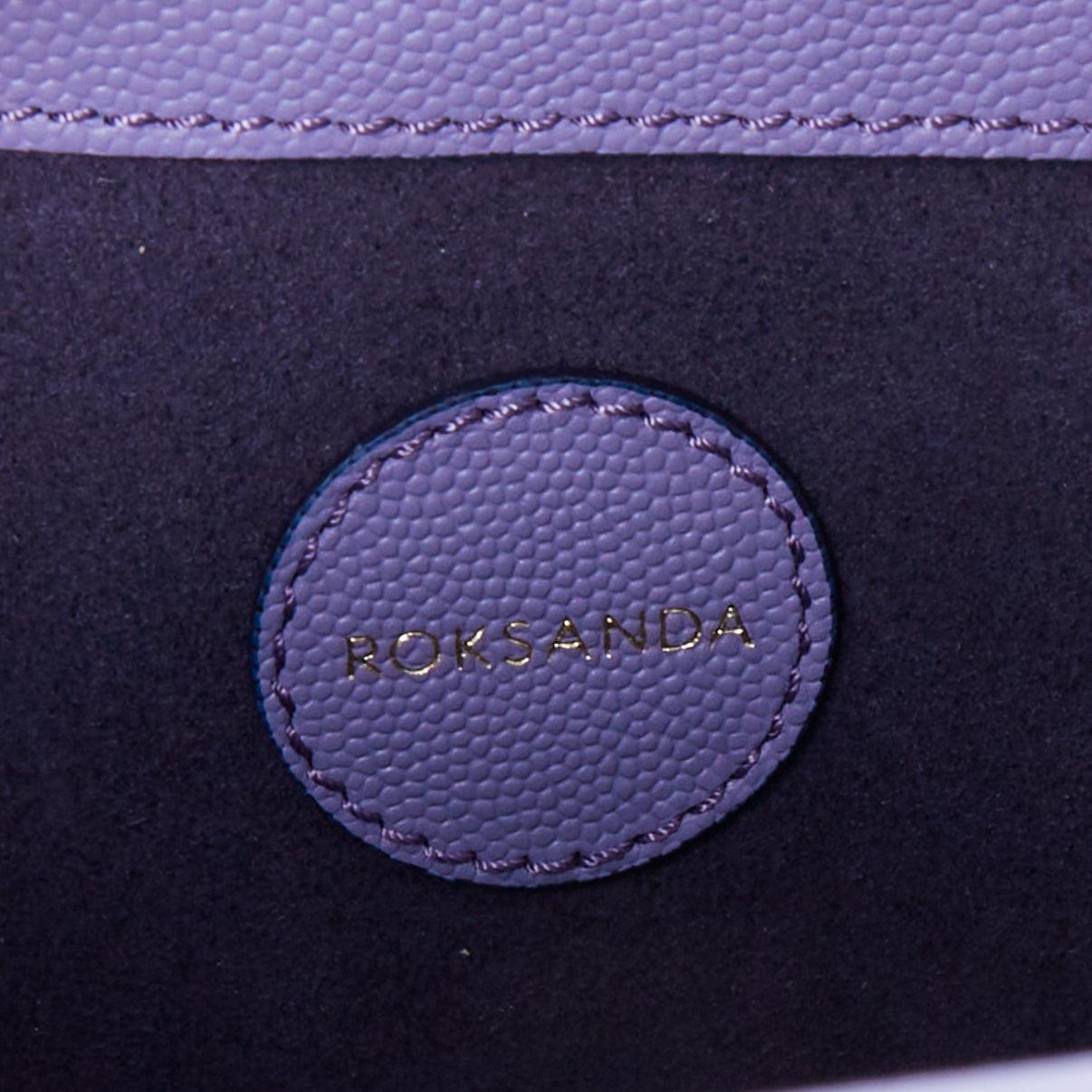 ROKSANDA 2017 Besa purple leather gold handle structured crossbody bag 5