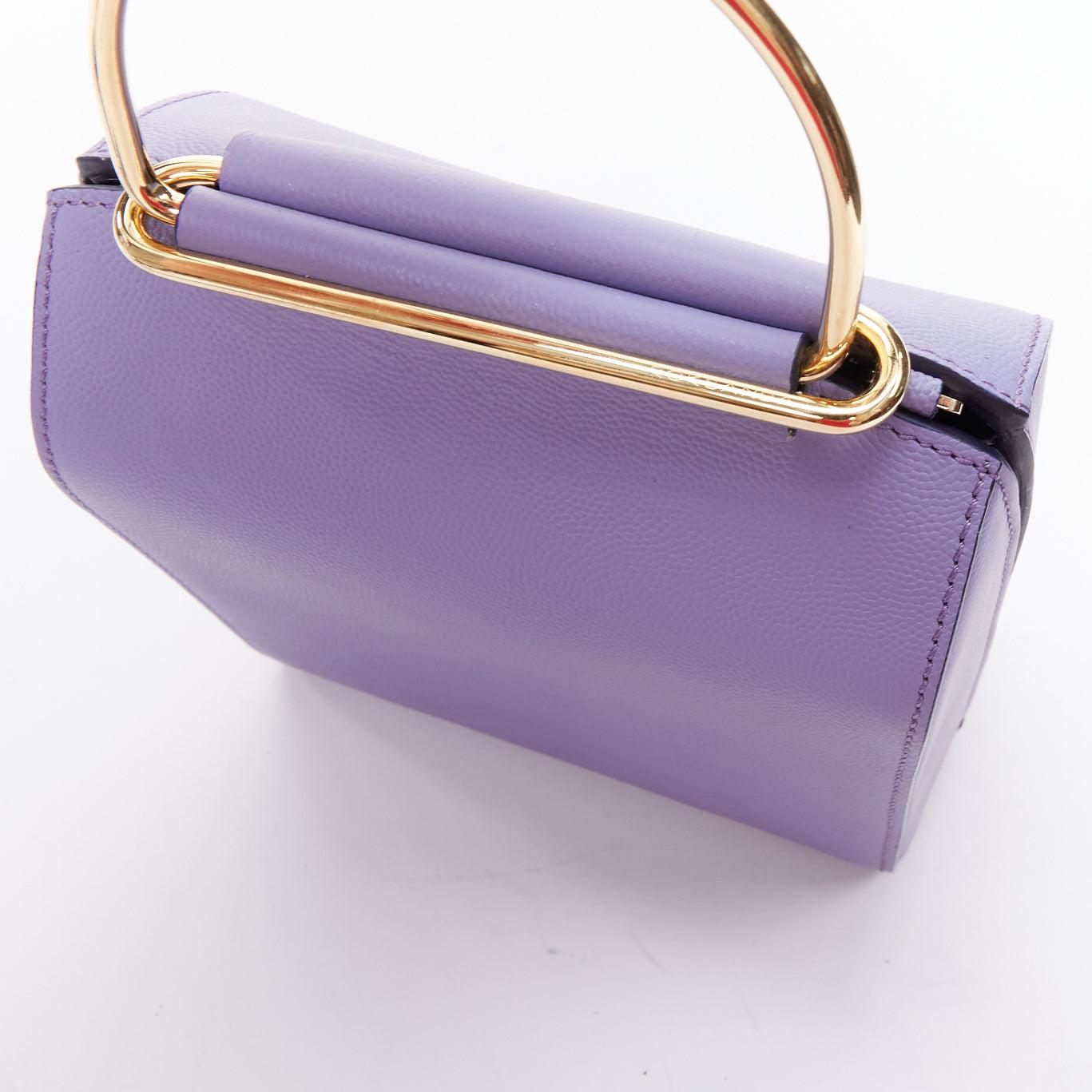 ROKSANDA 2017 Besa purple leather gold handle structured crossbody bag 2
