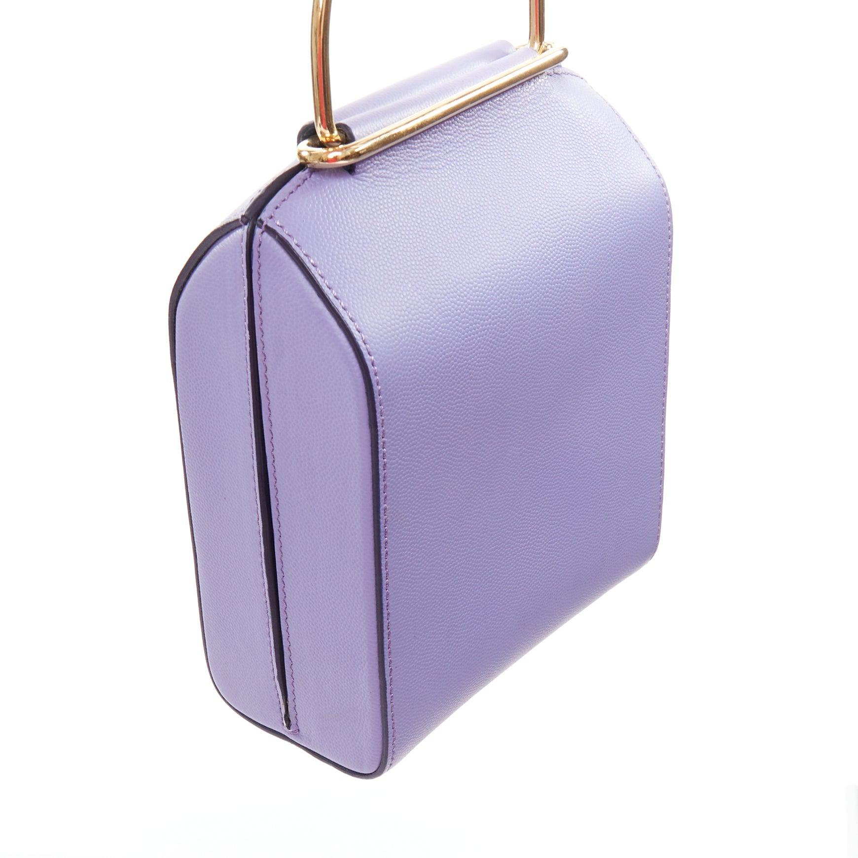 ROKSANDA 2017 Besa purple leather gold handle structured crossbody bag 3