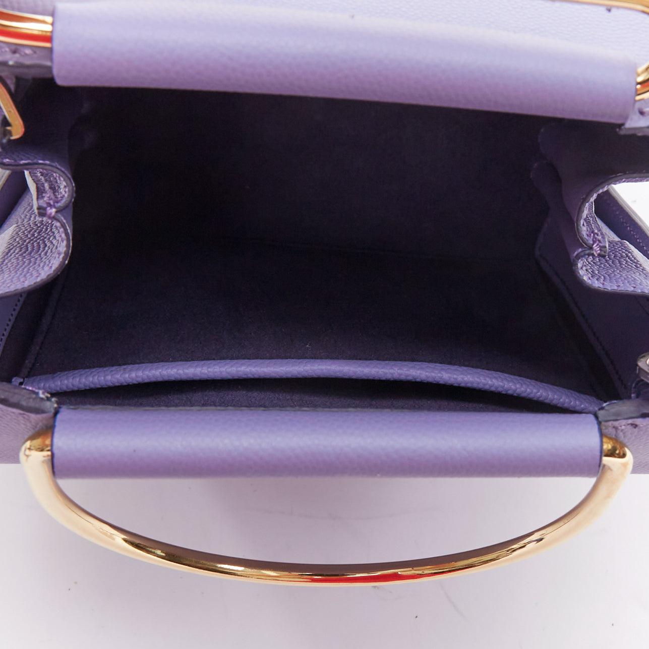ROKSANDA 2017 Besa purple leather gold handle structured crossbody bag 4