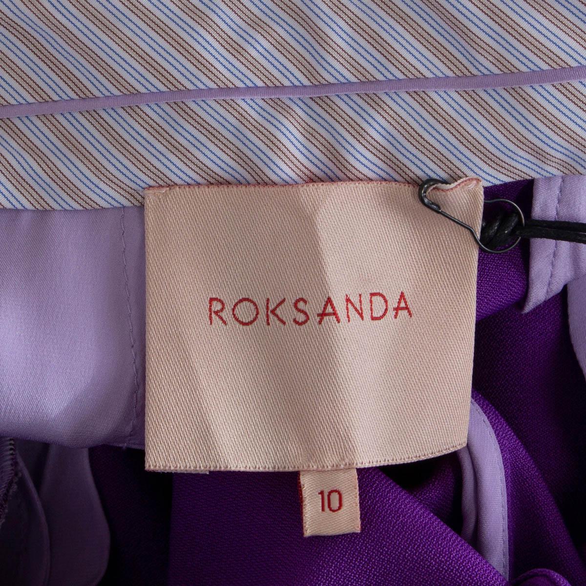 Women's ROKSANDA 2019 RICCIARINI PLEATED SATIN TRIM TAPERED Pants 10 S