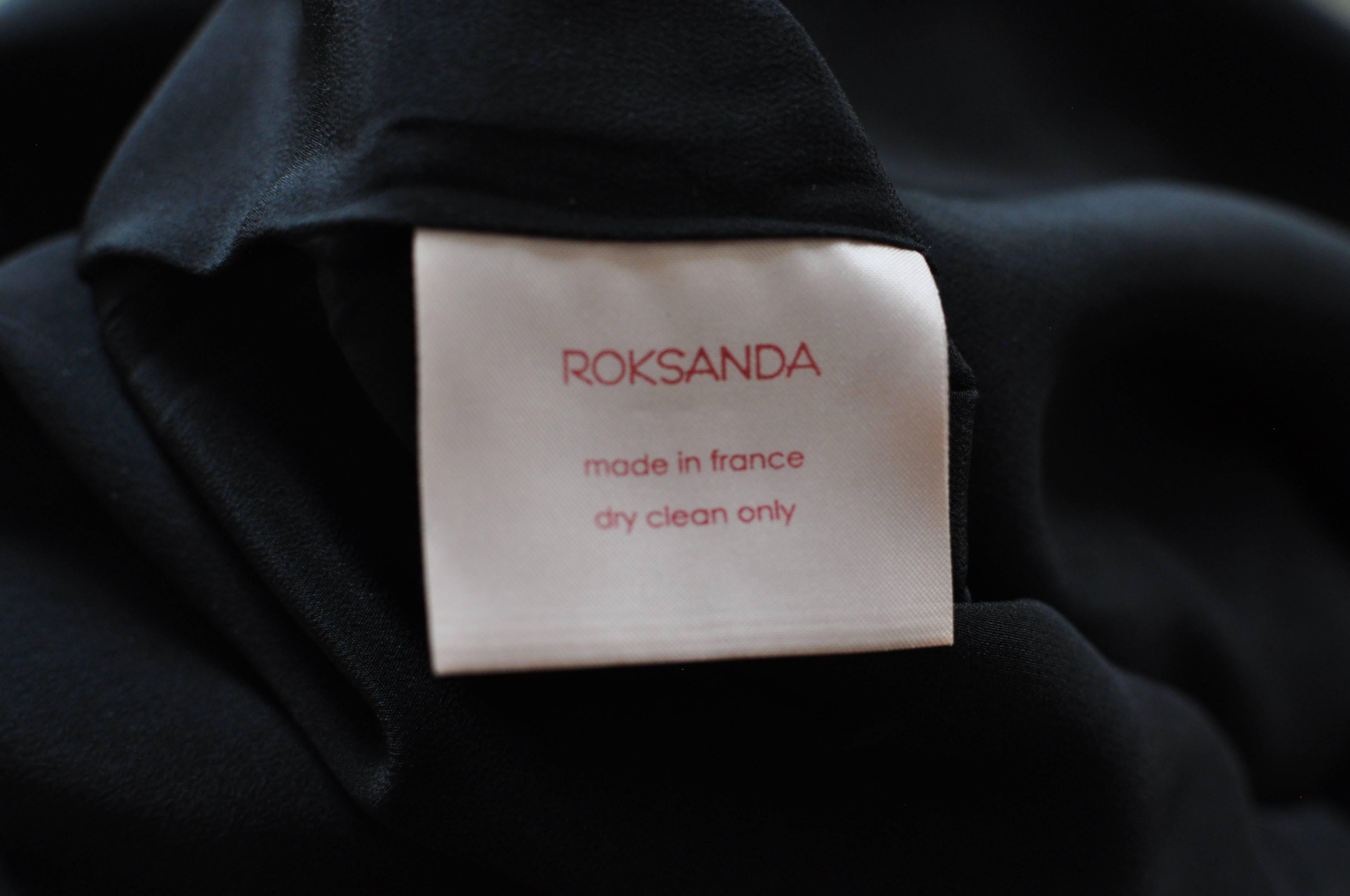 Women's Roksanda Black and Blue Color Block  Wool Blend Fitted Dress 