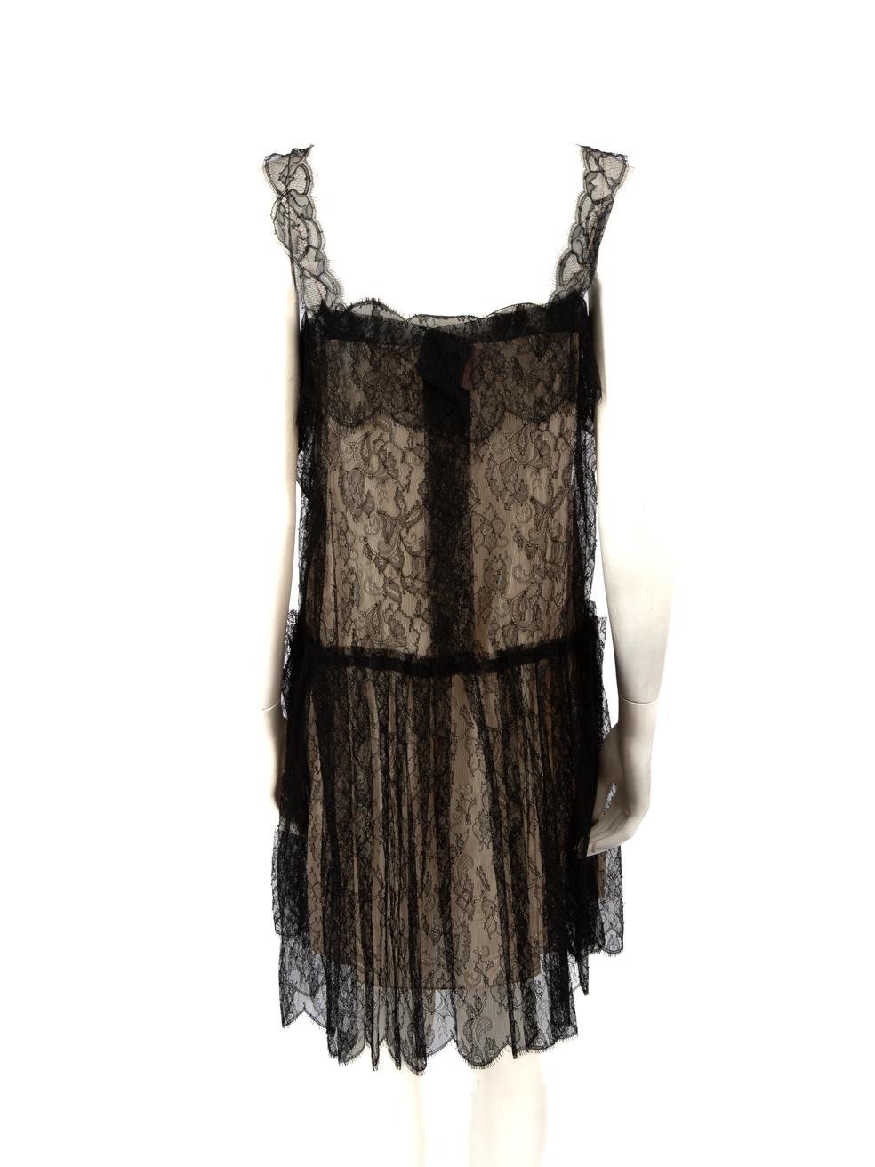 Roksanda Black Floral Lace Slip Dress Size L In Good Condition In London, GB