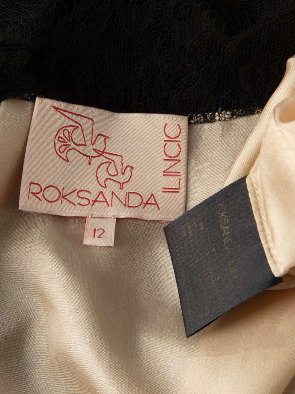 Roksanda Black Floral Lace Slip Dress Size L 1
