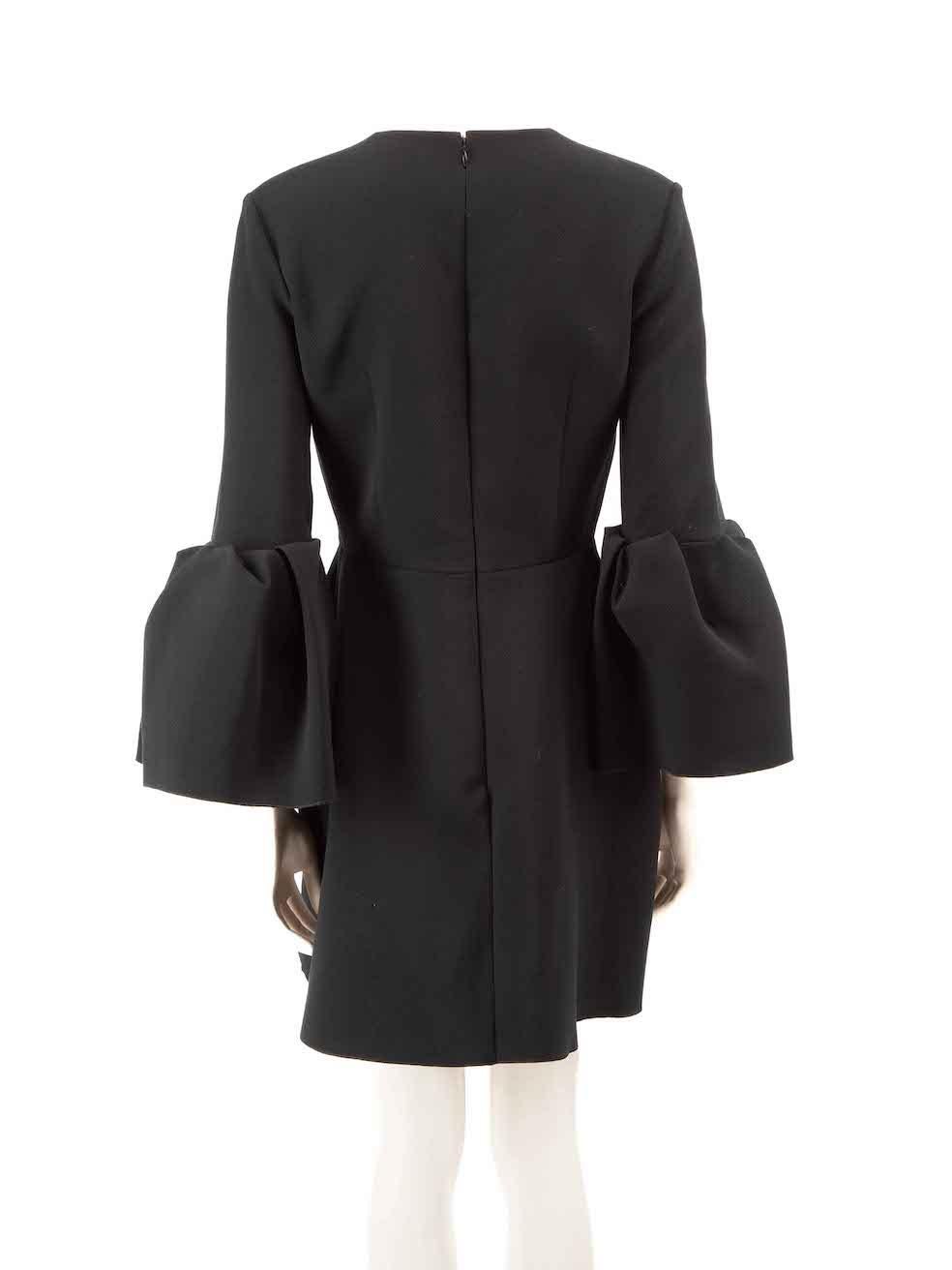Roksanda Black Ruffle Sleeves Mini Dress Size L In Excellent Condition In London, GB