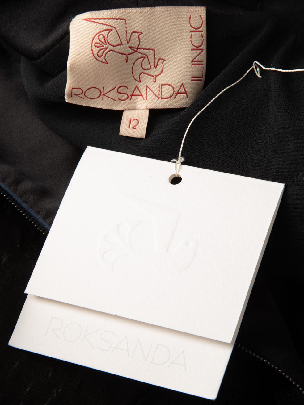 Roksanda - Mini robe noire à fermeture éclair et épaules rembourrées - Taille L en vente 3